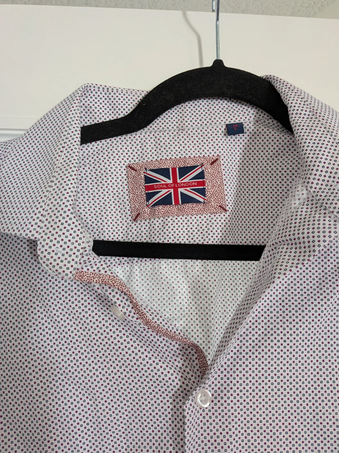 Soul of London Men's Patterned Dress Shirt - Size L - photo 2