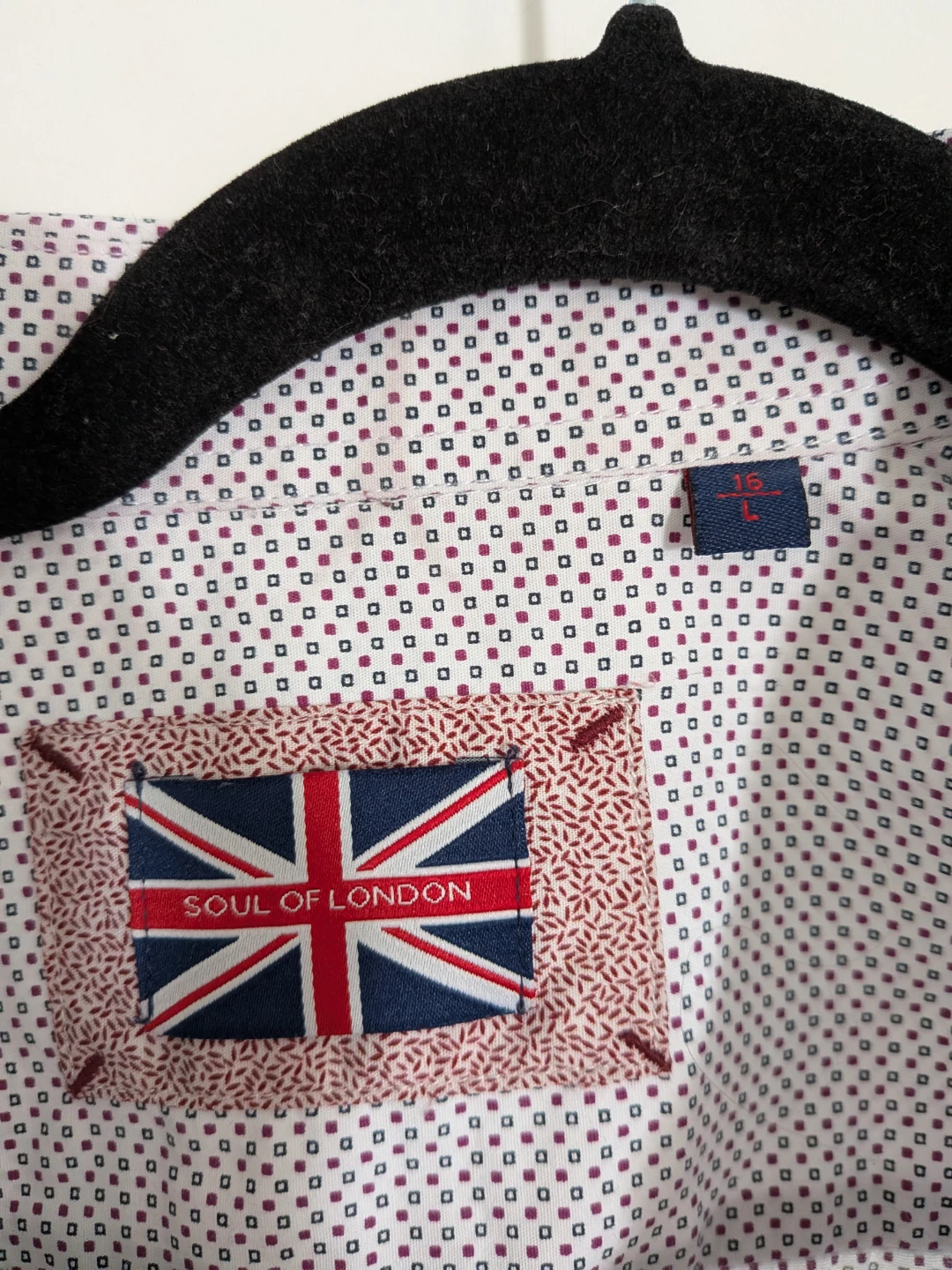 Soul of London Men's Patterned Dress Shirt - Size L - photo 3