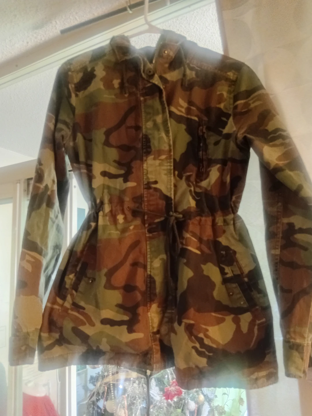 Camo Field Jacket with Drawstring Waist
