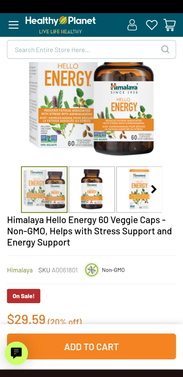 $15 (reg. $34 w tax) Himalaya Hello Energy Veg. Cap. - photo 5