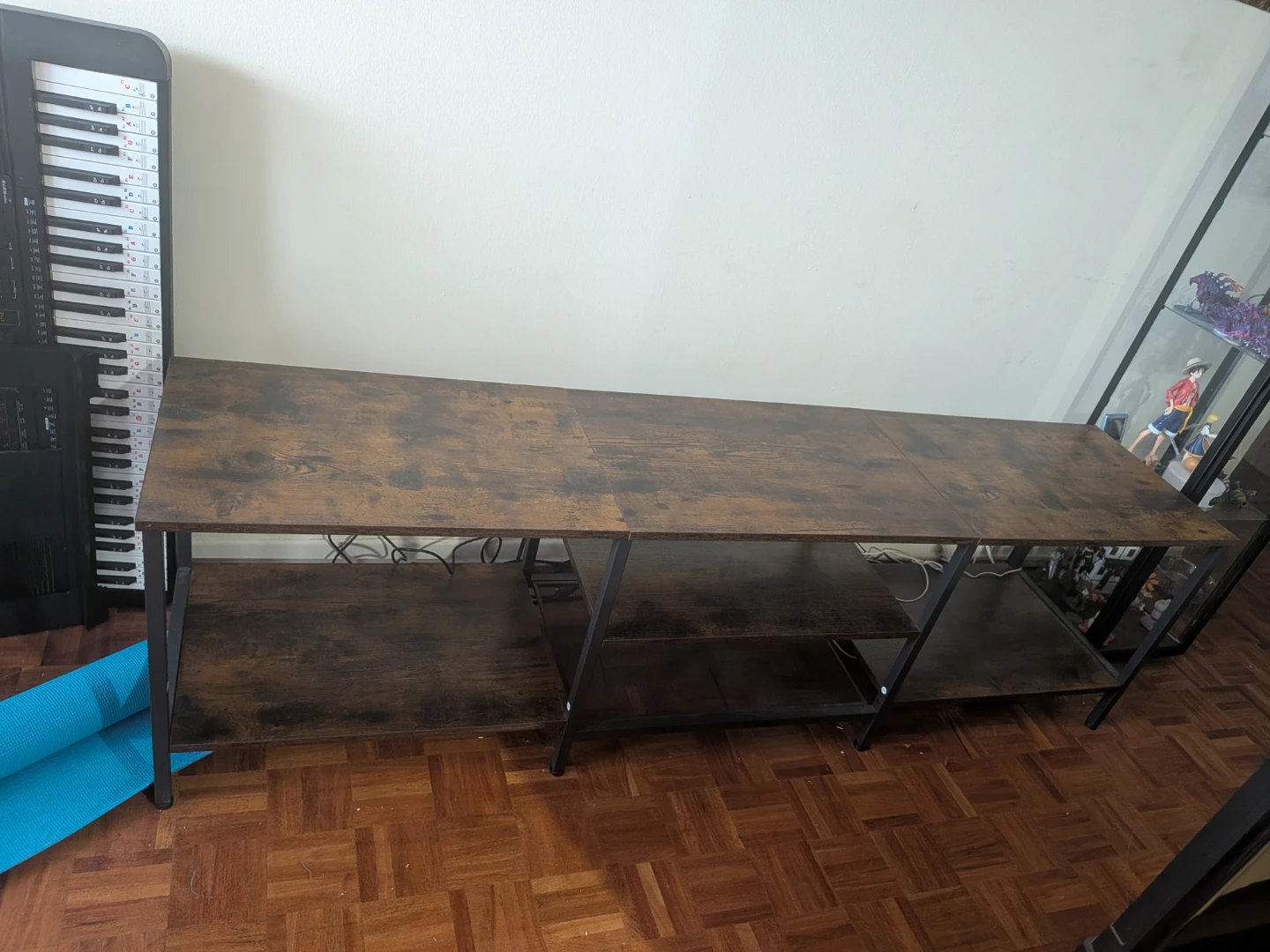 HOOBRO TV Stand Rustic Brown & Black