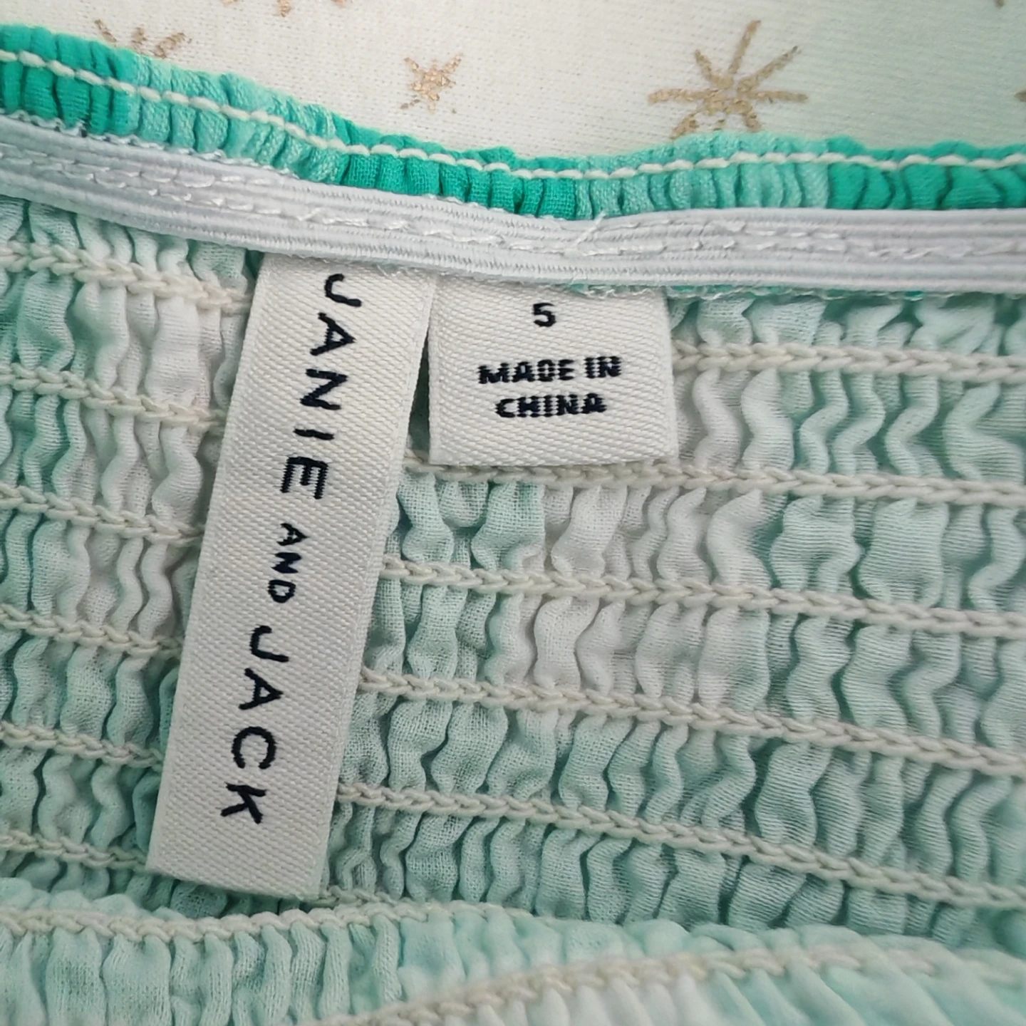 Janie and Jack Green Gingham Smocked Romper Size 5 - photo 4