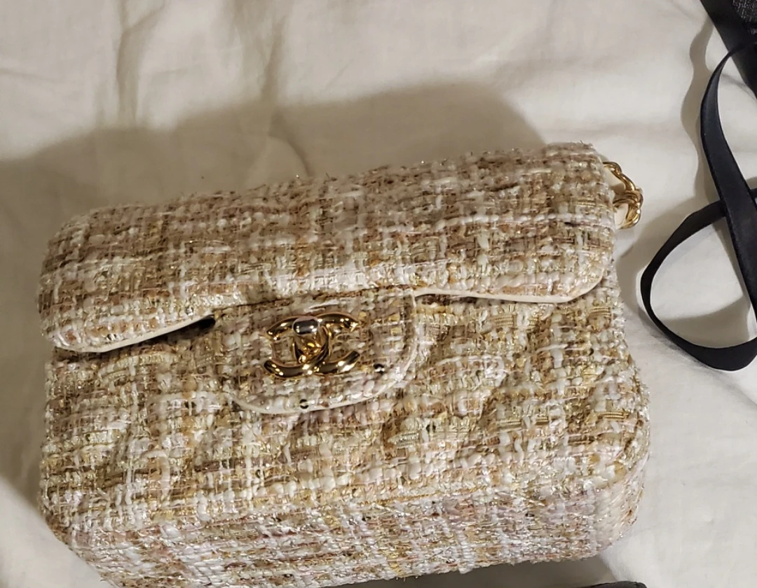 Chanel inspired Tweed Shoulder Bag