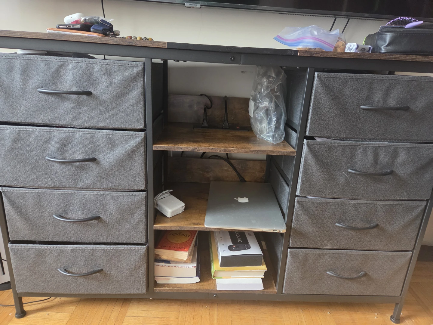 Rustic Wood Dresser with 8 Fabric Drawers - photo 2