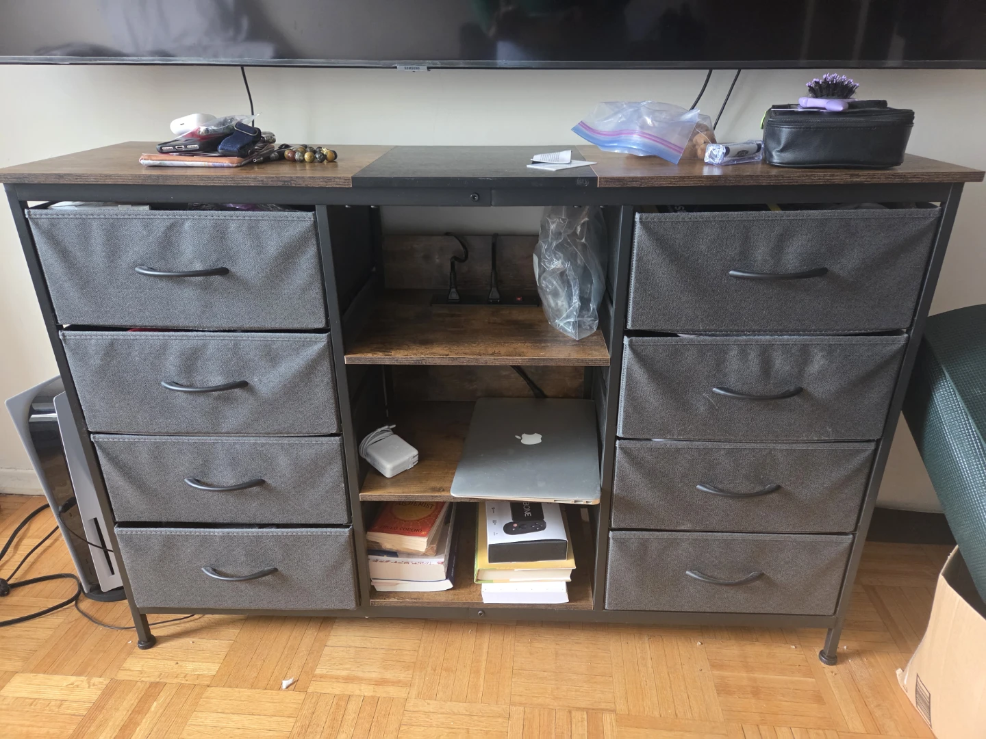 Rustic Wood Dresser with 8 Fabric Drawers - photo 3