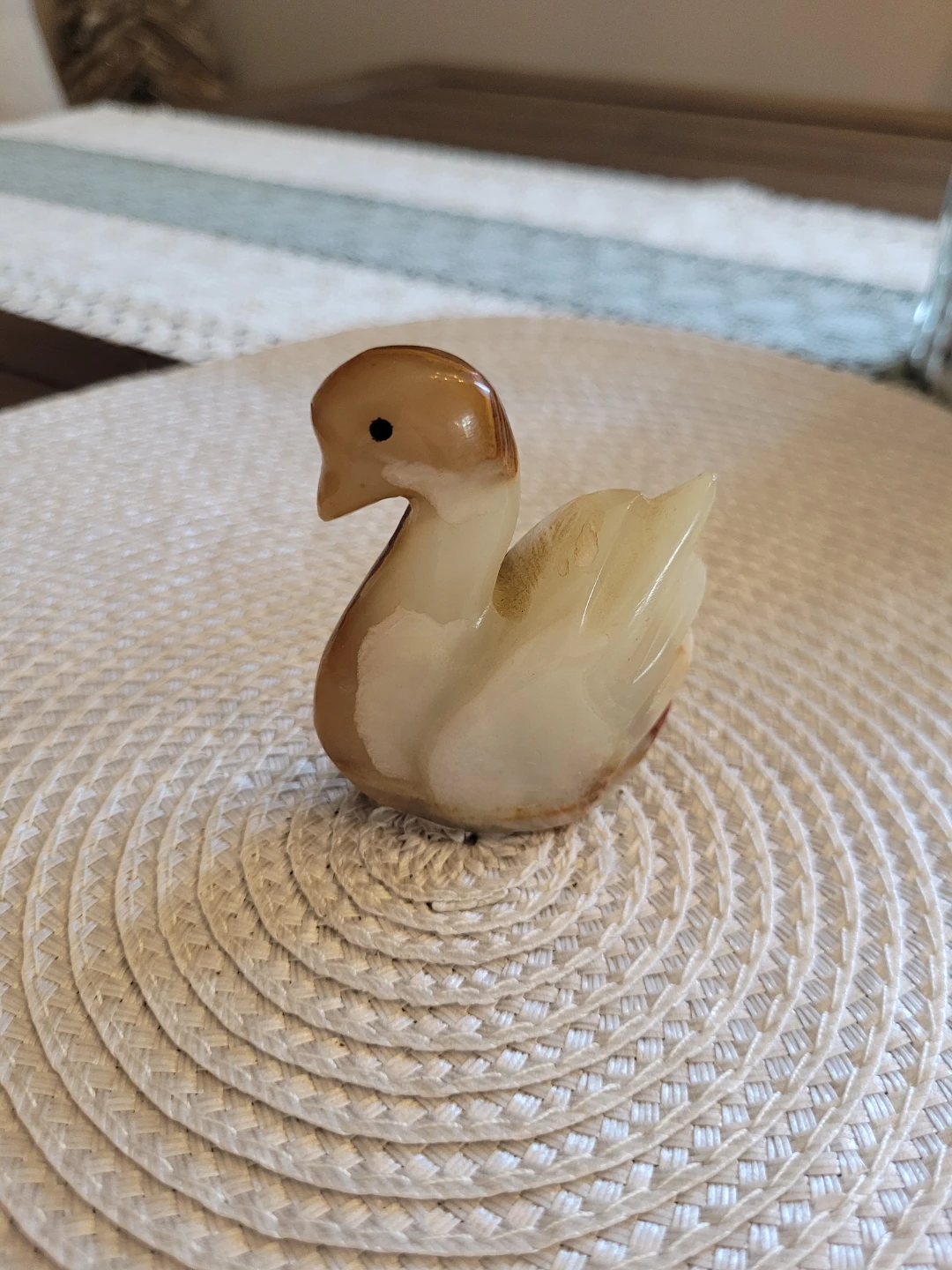🦢 Vintage Stone Swan Figurine – Gorgeous Natural Patterning - photo 4