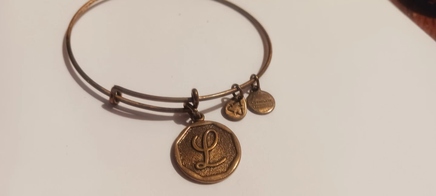Alex and Ani Initial 'L' Charm Bangle Bracelet - photo 4