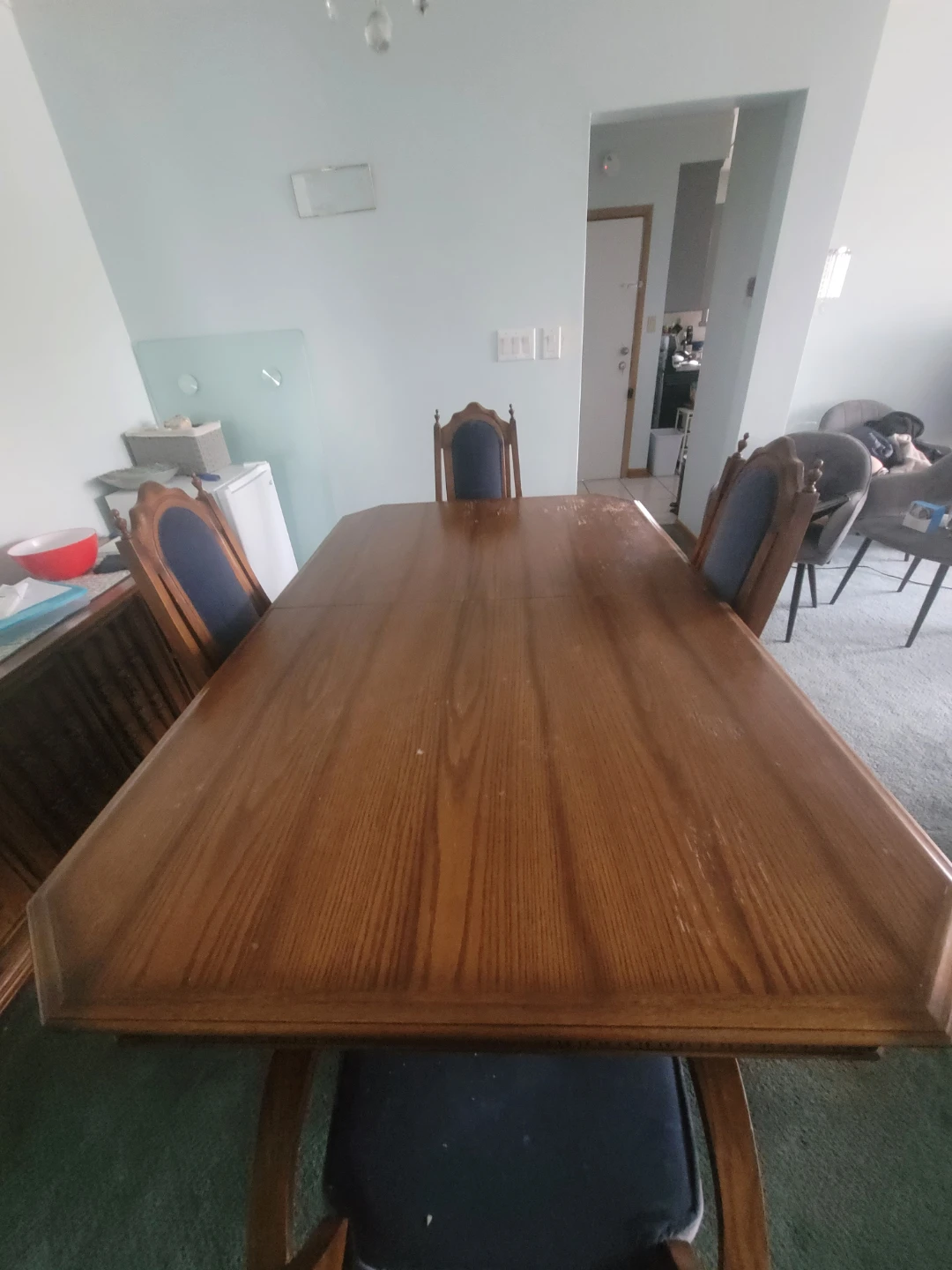 Wooden dining table & chairs - photo 3