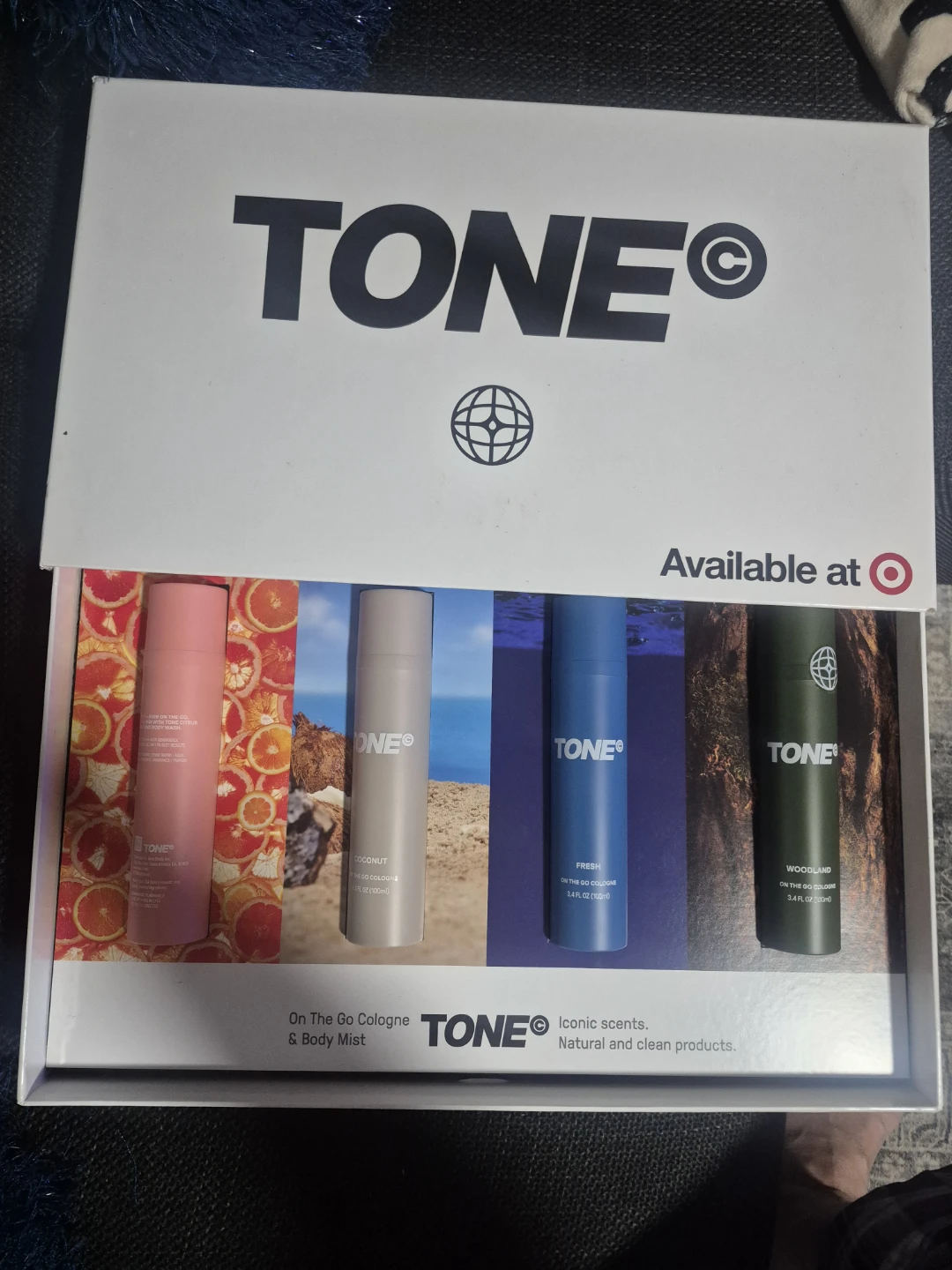 Tone "On The Go" Cologne - Fresh, Woodland, Coconut Scents