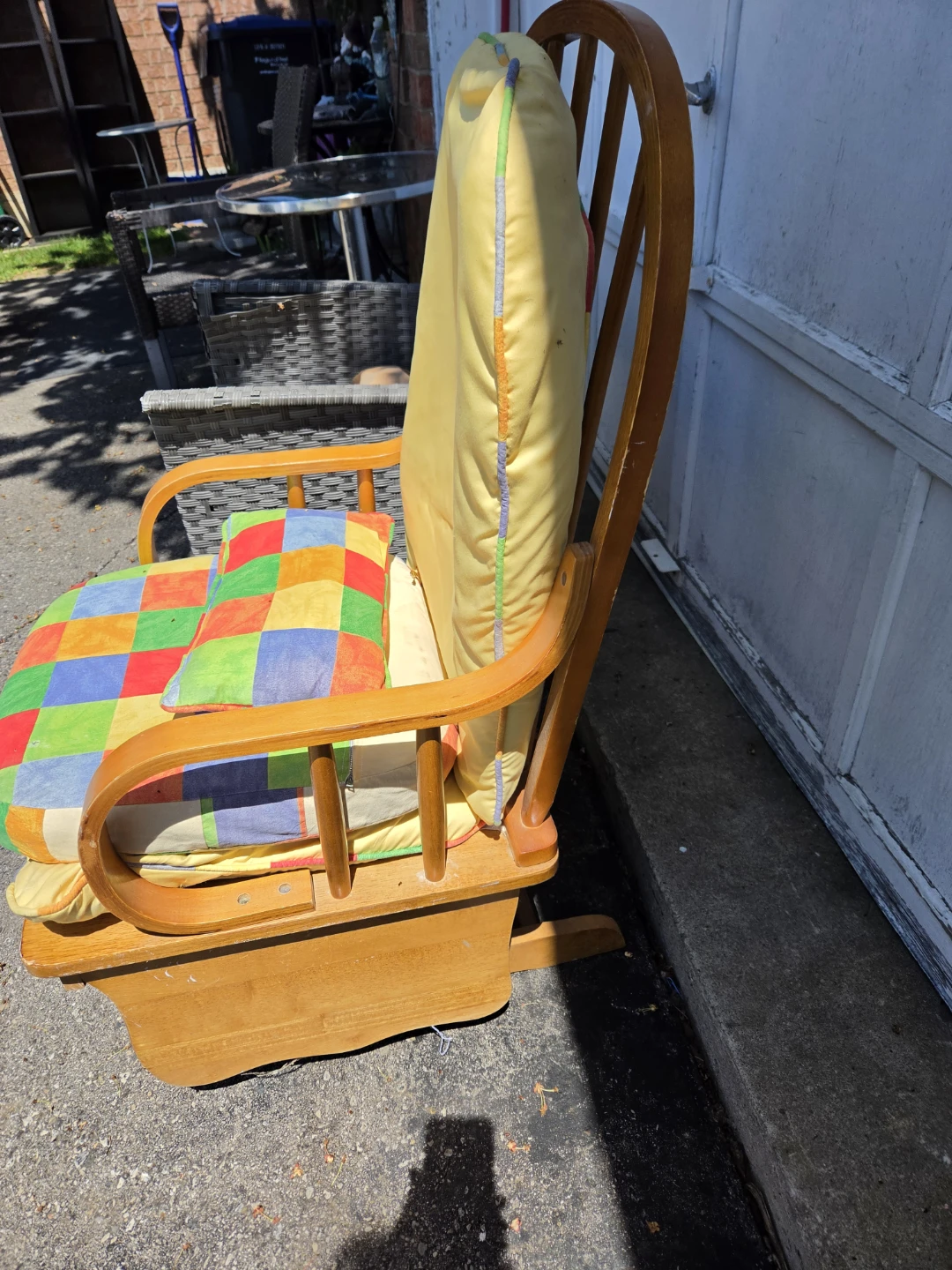 Wooden Glider Rocking Chair with Cushions - photo 2