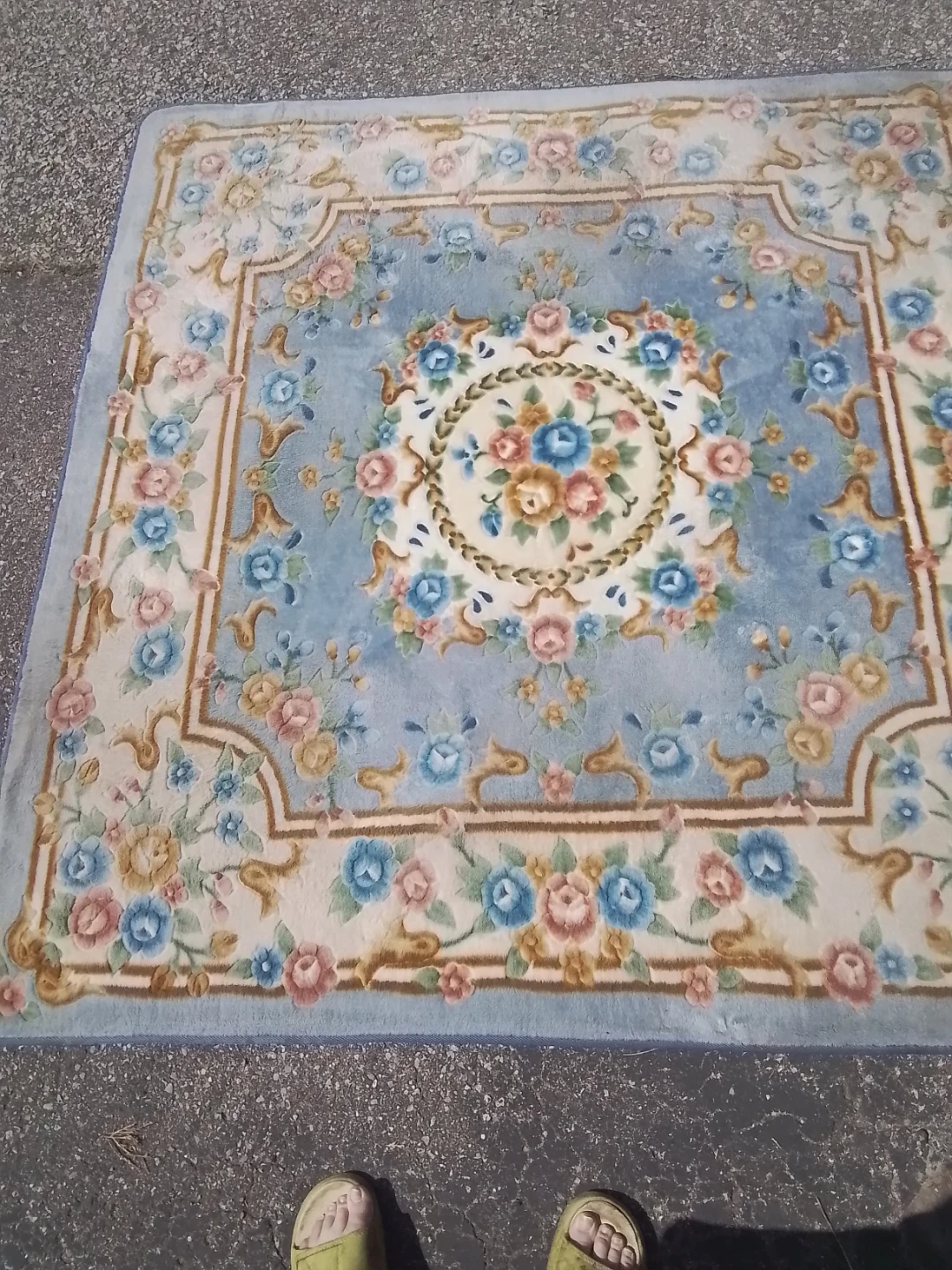 Pastel Blue Floral Aubusson Style 6x6" - photo 3