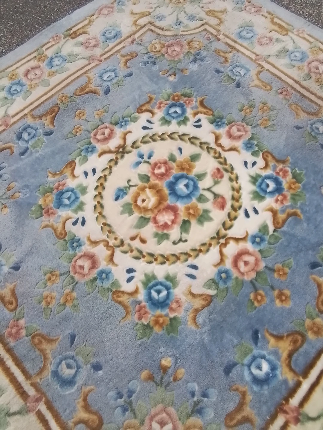 Pastel Blue Floral Aubusson Style 6x6" - photo 4