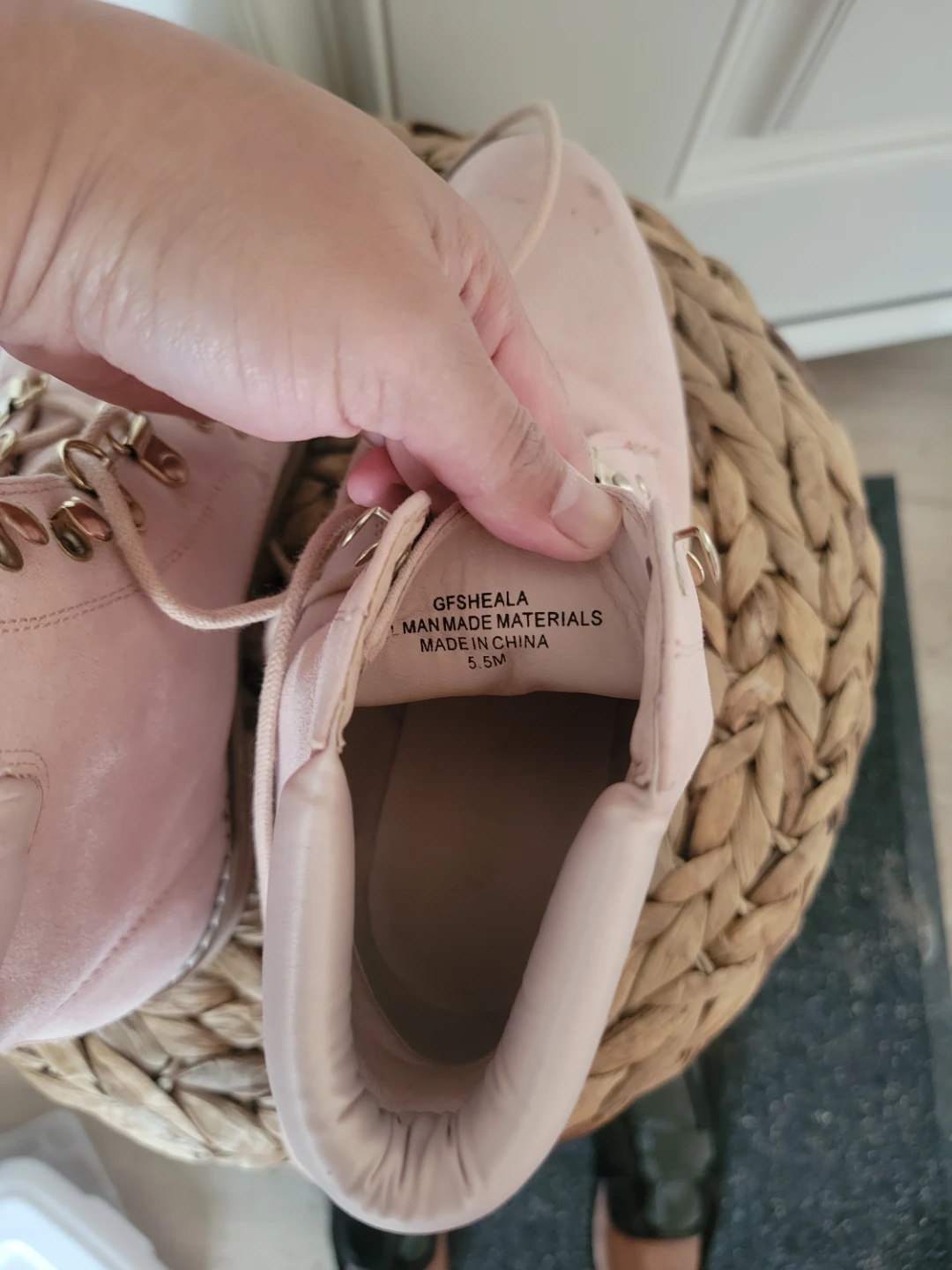 Guess Pink Suede Lace-Up Boots - Size 5.5M - photo 5