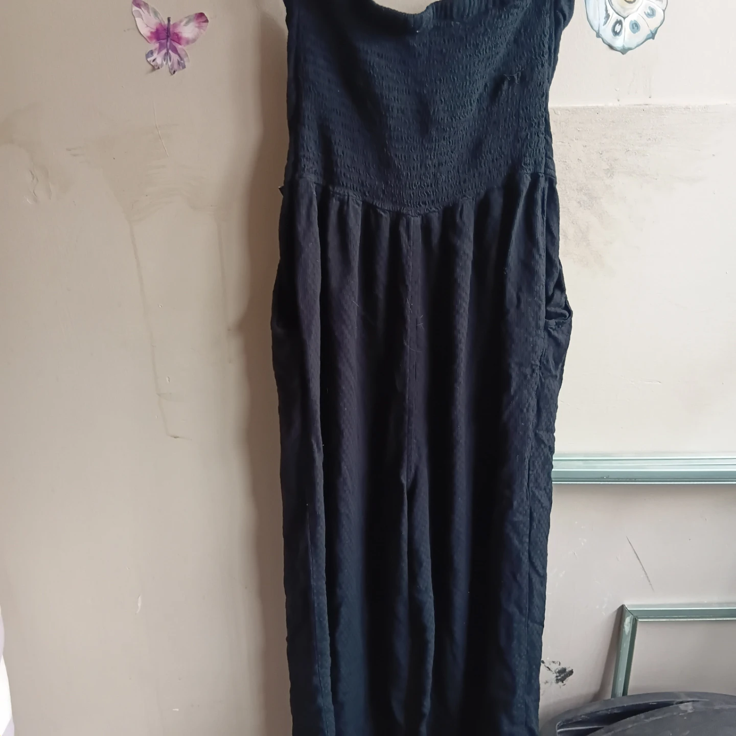 Black Strapless Wide Leg Jumpsuit - photo 2