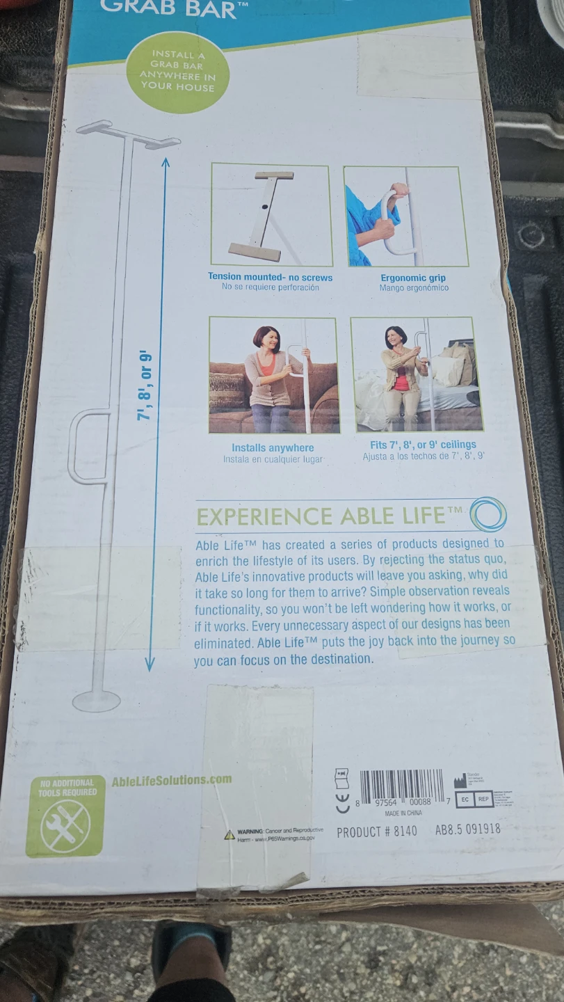 Able Life Universal Floor to Ceiling Grab Bar - photo 3
