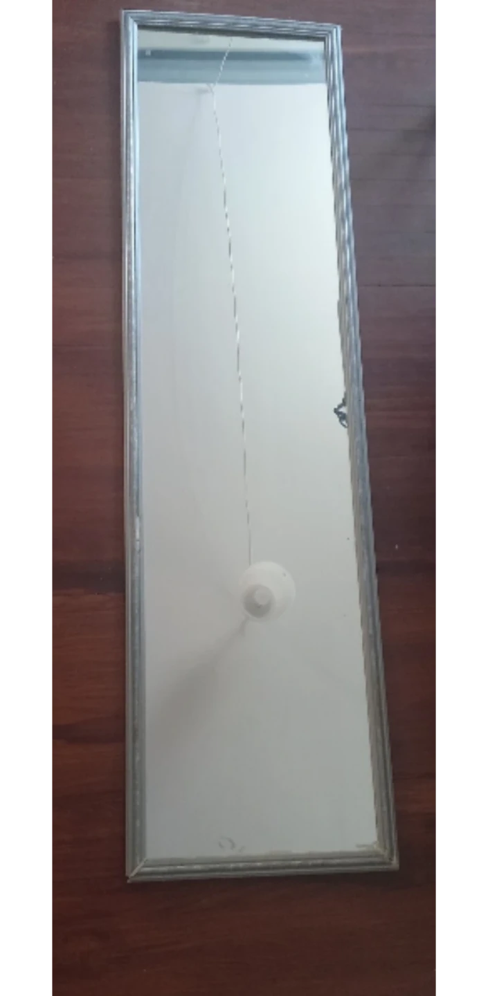 Long Rectangular Mirror with Silver Frame