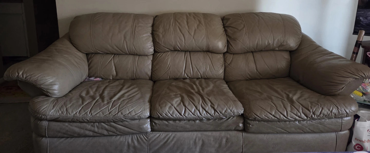 Brown Leather Sofa - photo 2