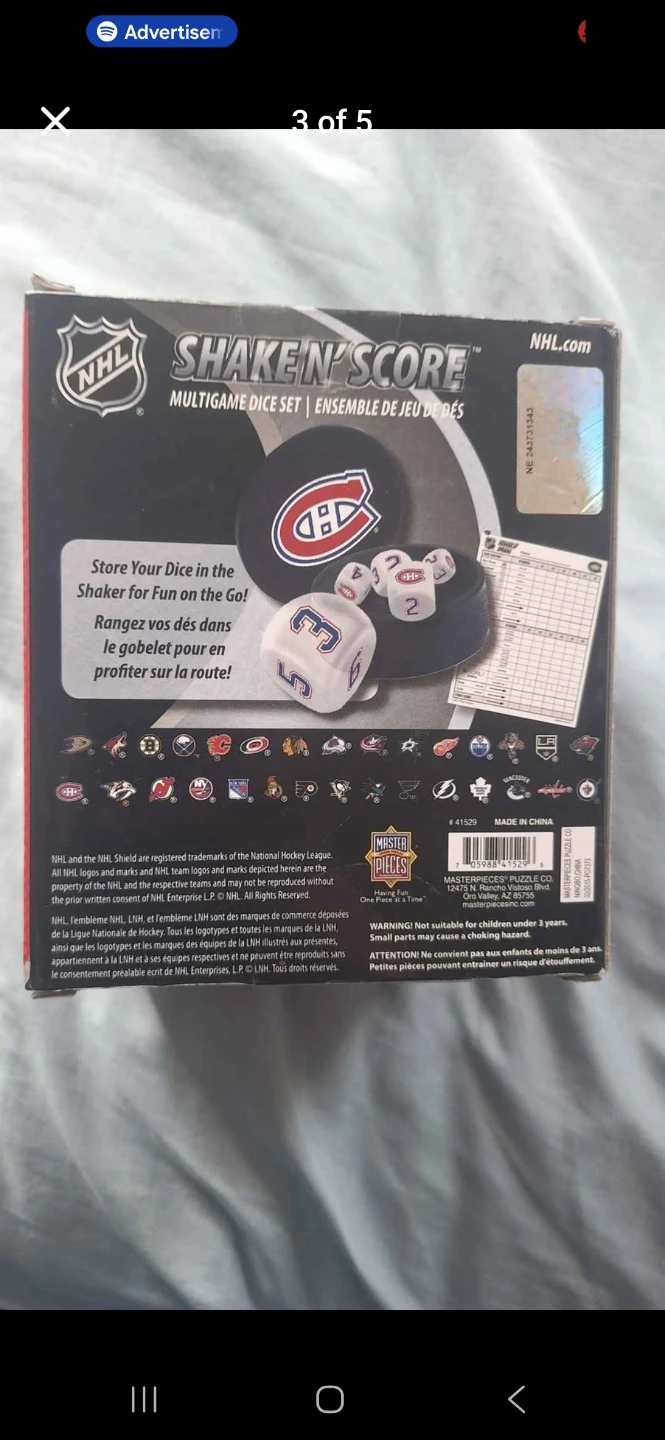 NHL Shake 'n Score Multigame Dice Set - Canadiens - photo 3