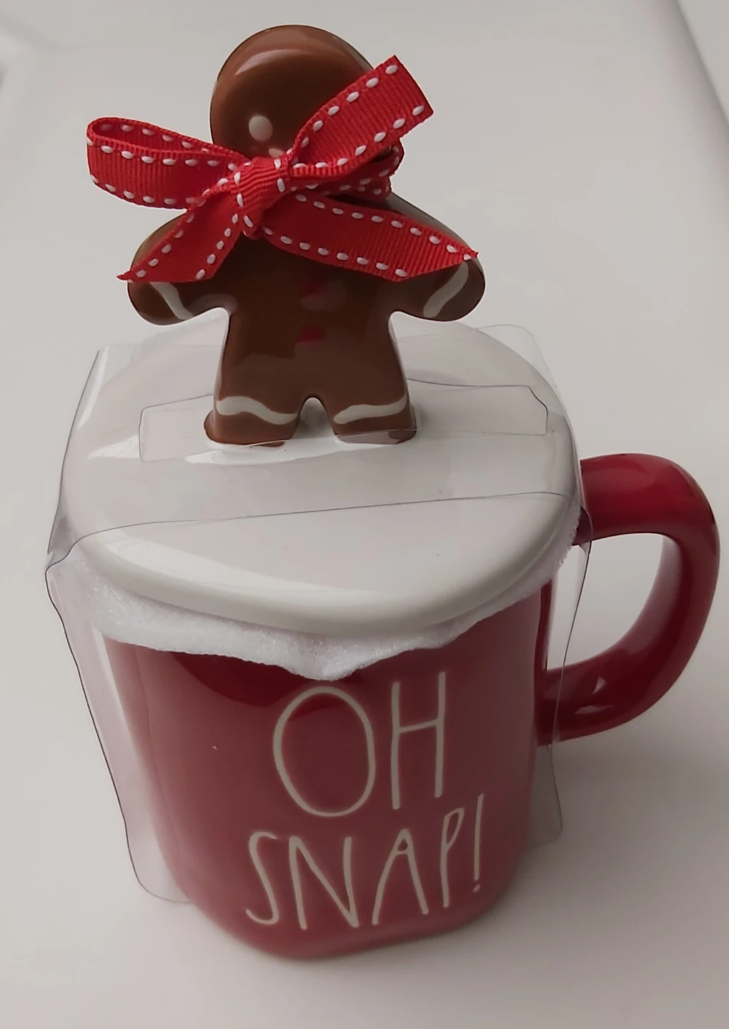 Rae Dunn "Oh Snap!" Mug with Gingerbread Man Topper