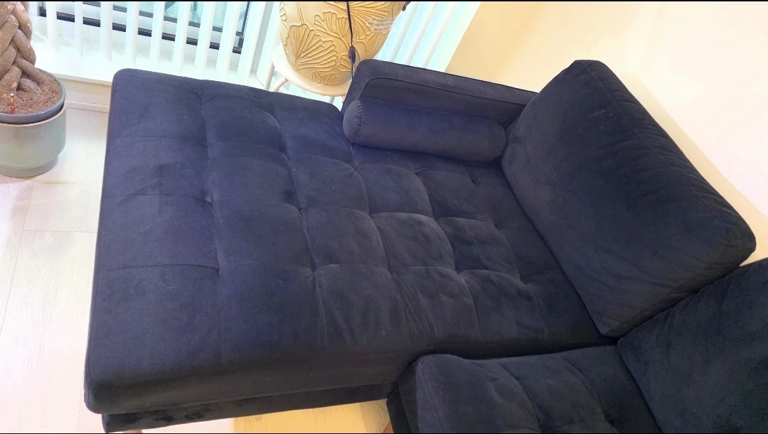 MOVING SALE- Black Sectional Sofa with Chaise - photo 3