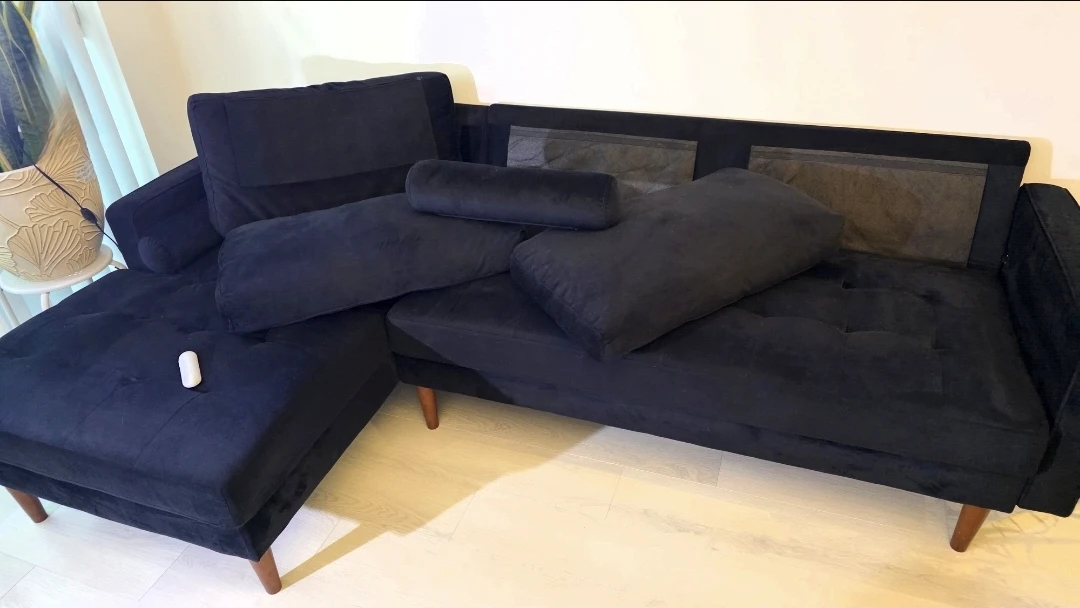 MOVING SALE- Black Sectional Sofa with Chaise - photo 5