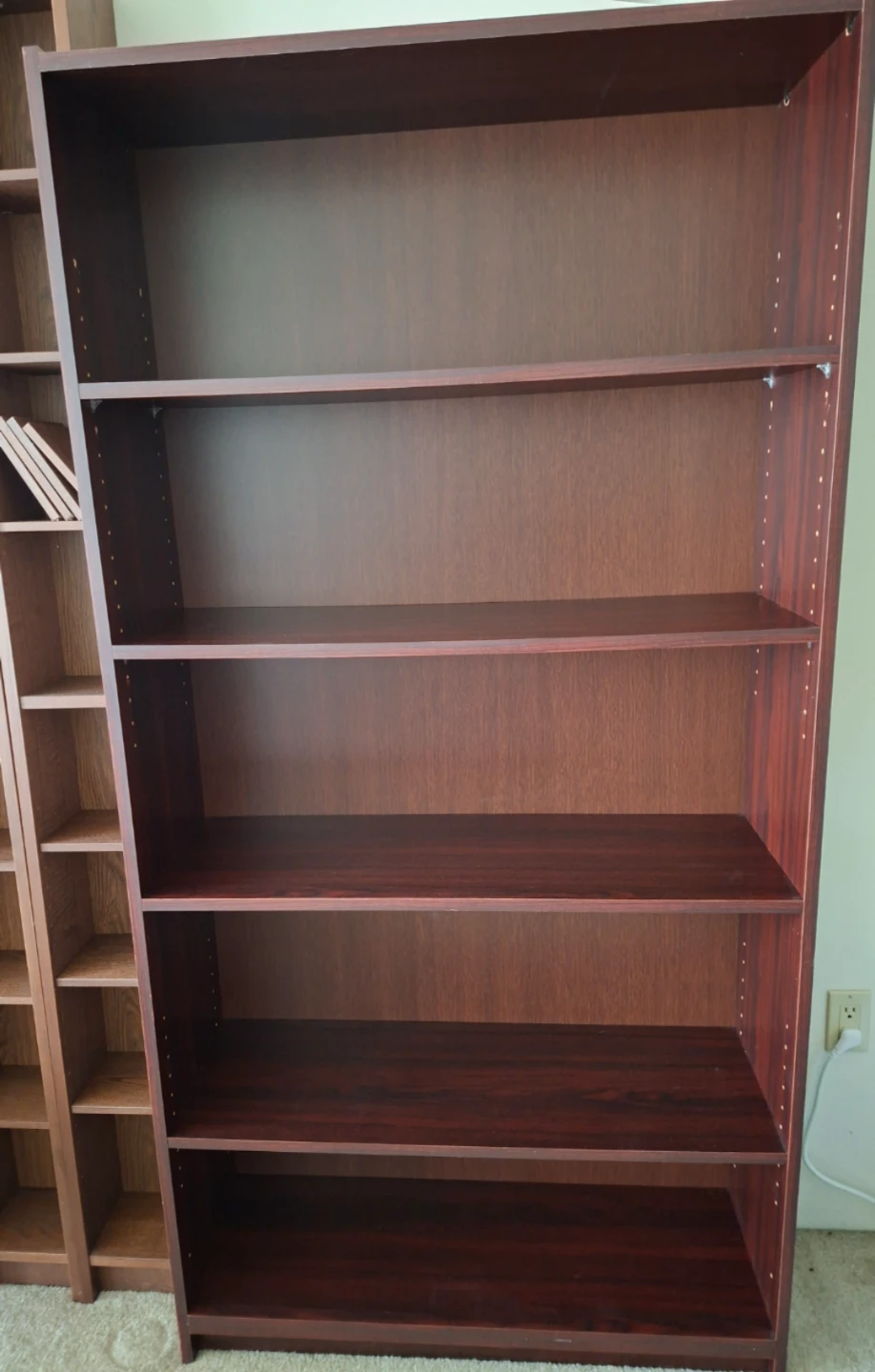 Dark Wood 6-Shelf Bookcase