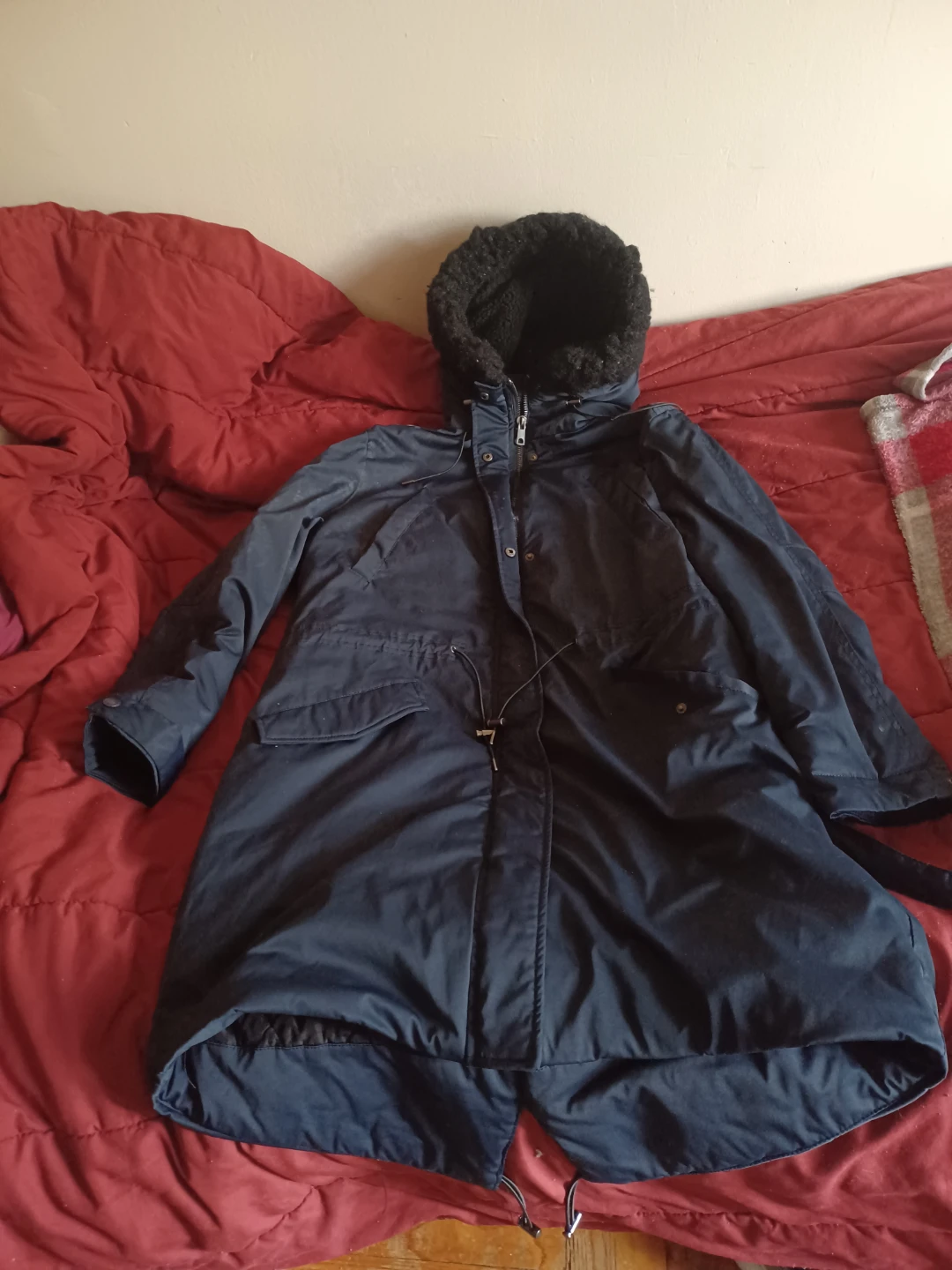 H&M Navy Blue Parka Jacket Size 16