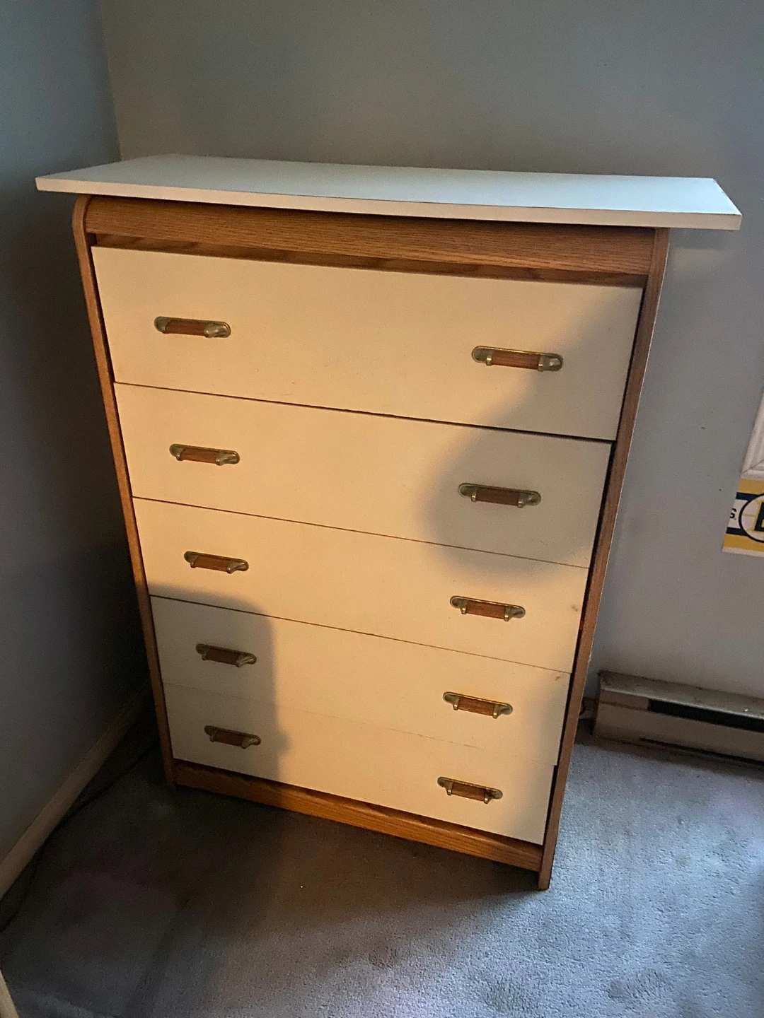 5 Drawer Dresser - Wood and Cream - photo 2