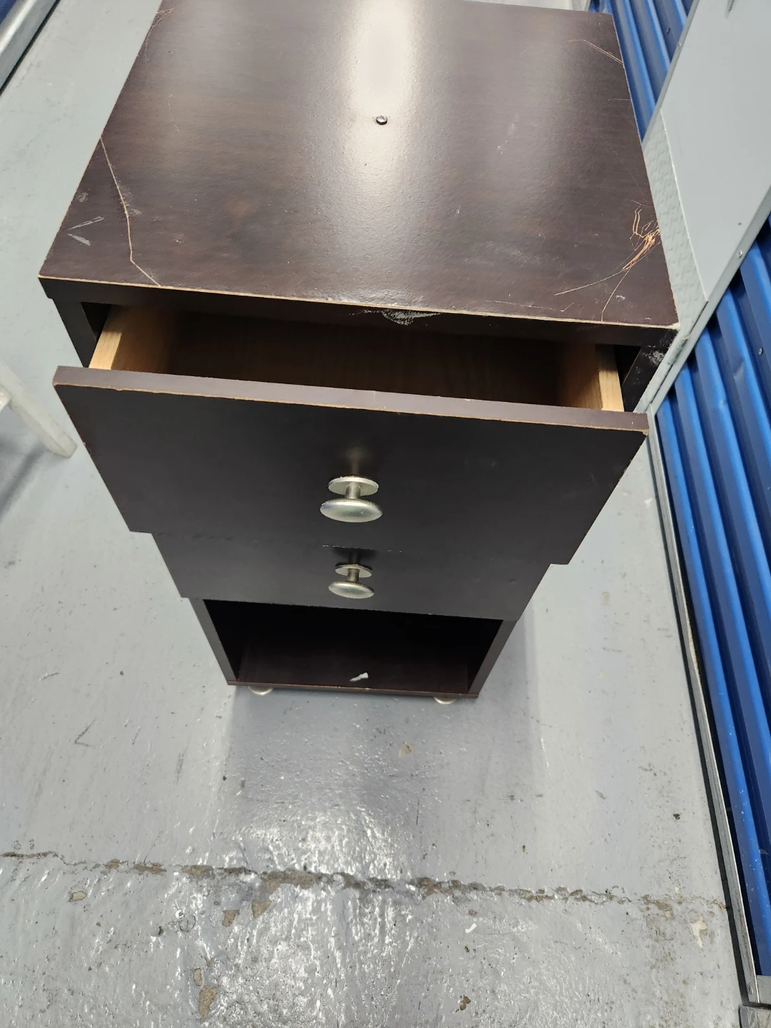 Dark Brown 2-Drawer Nightstand with Shelf - photo 2