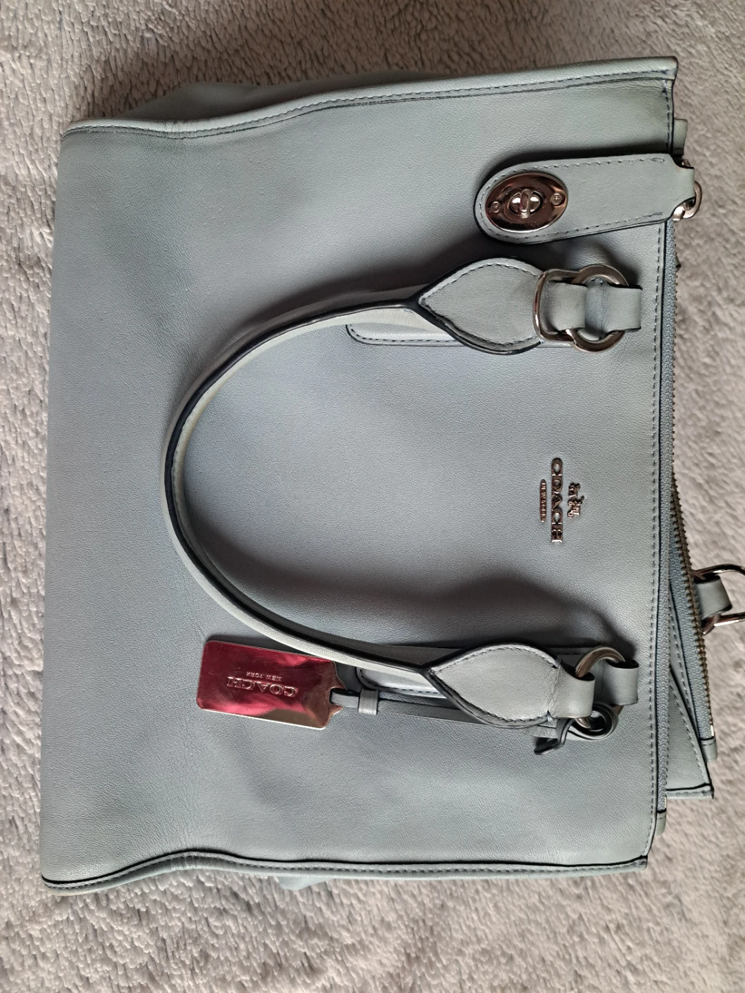 Coach Light Blue Leather Tote Bag - photo 2