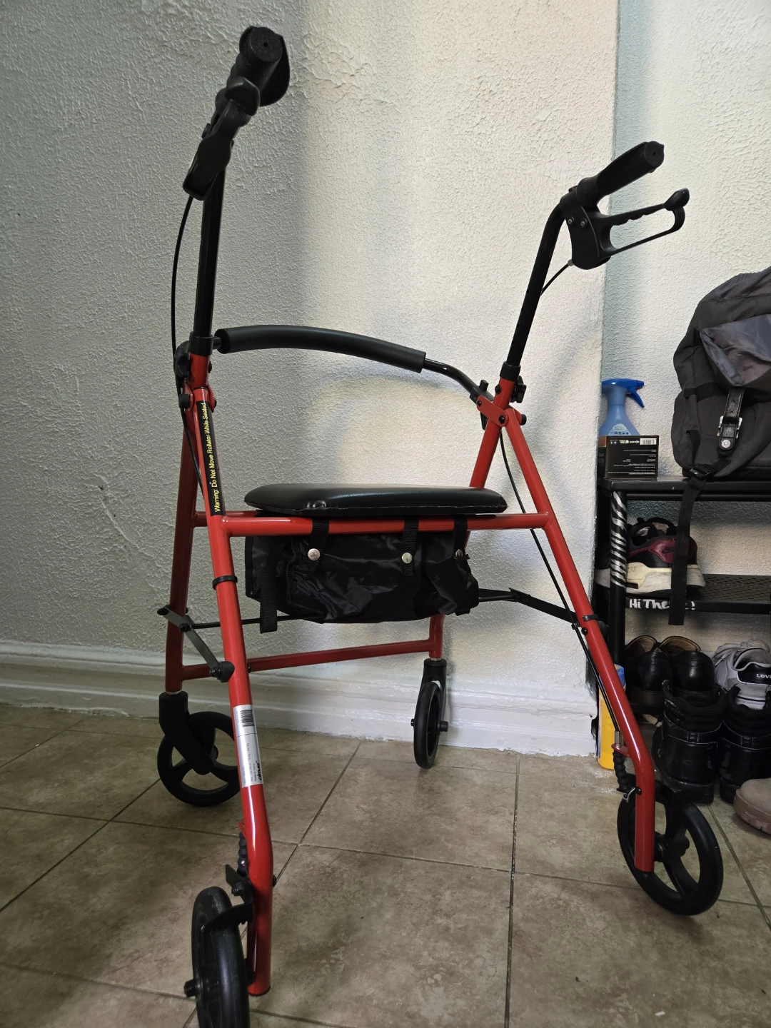 Drive Red Walker with Seat and Bag
