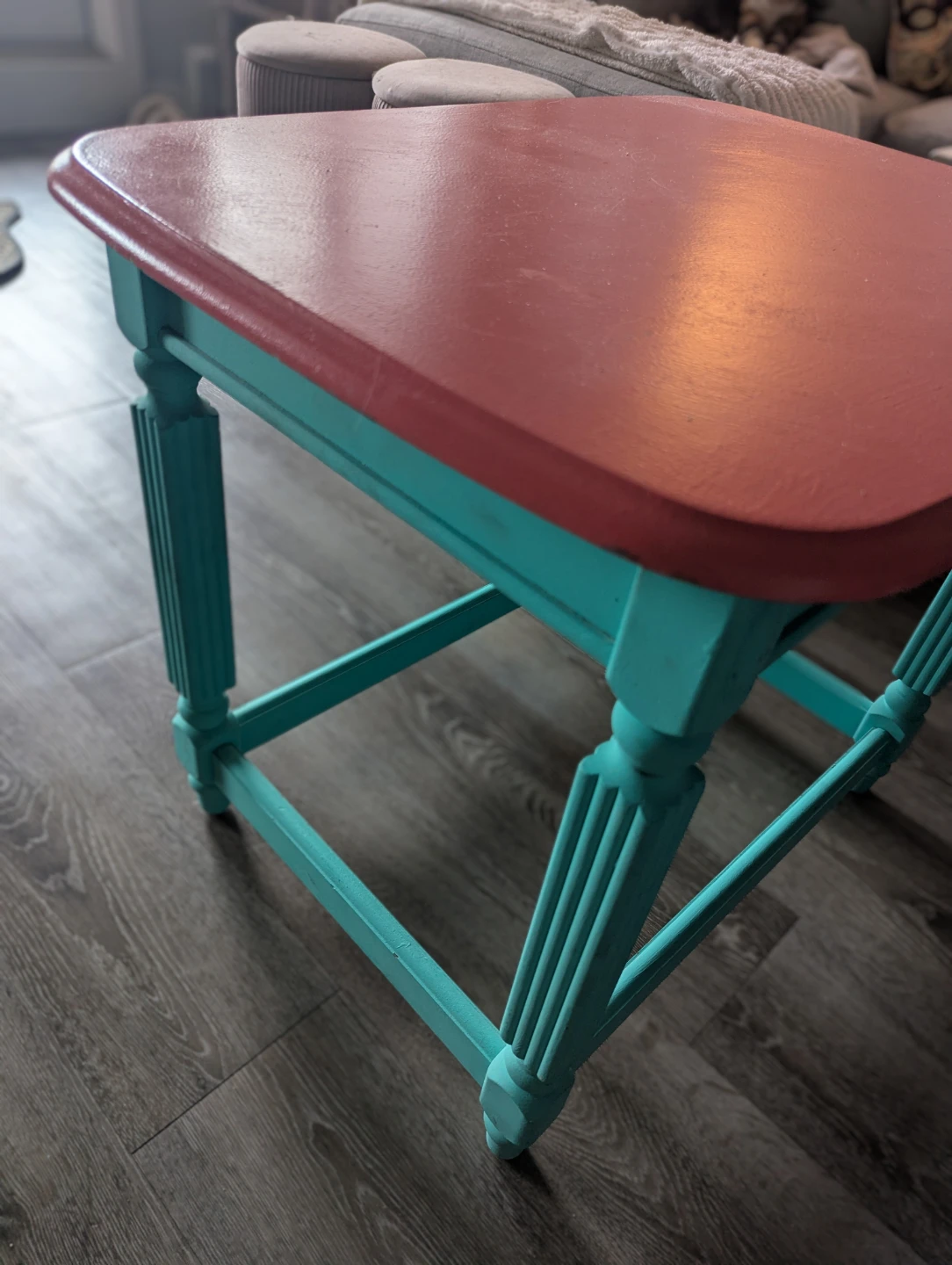 Teal and Red Accent Table - photo 2