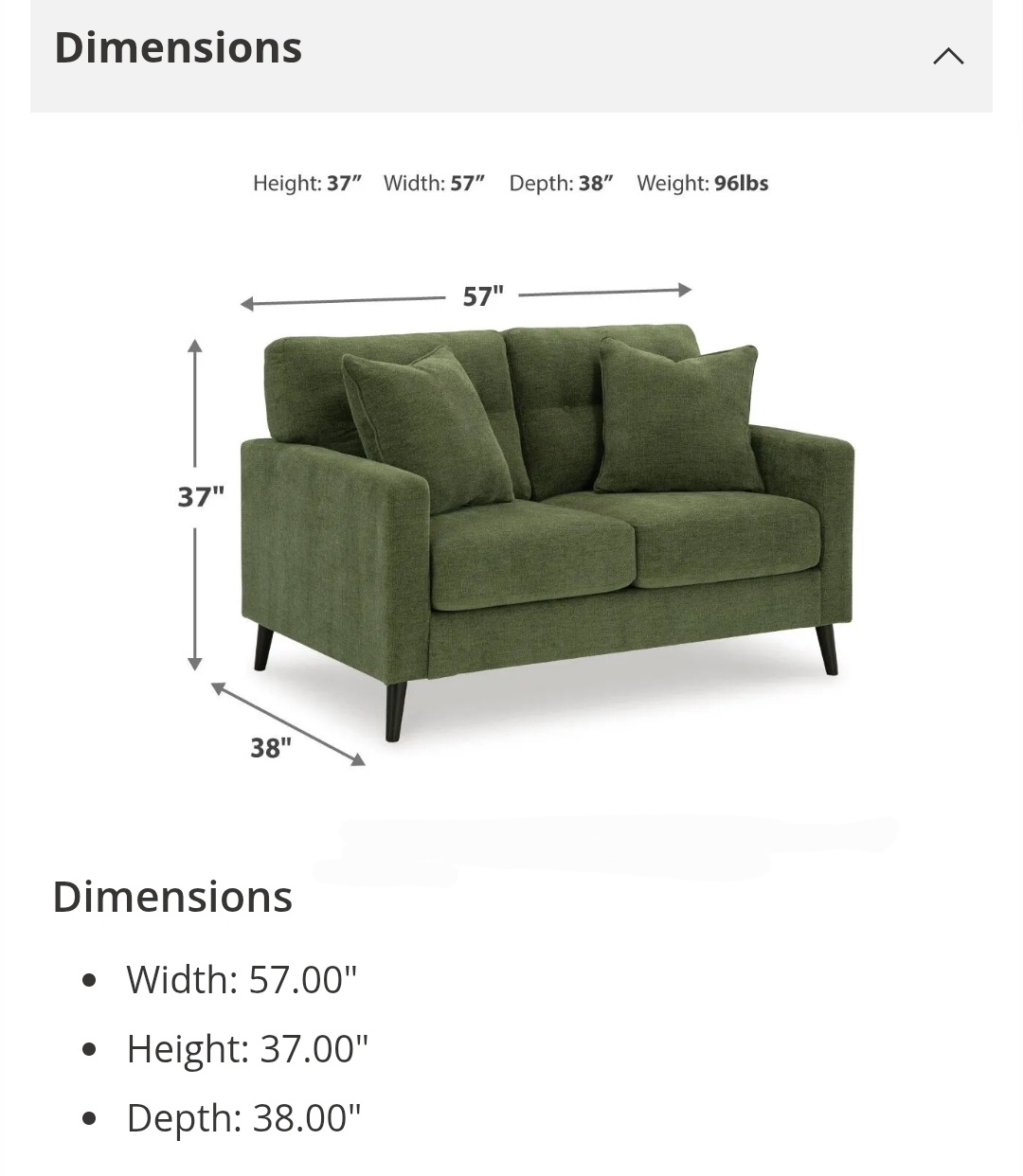 Green love seat & sofa - photo 3