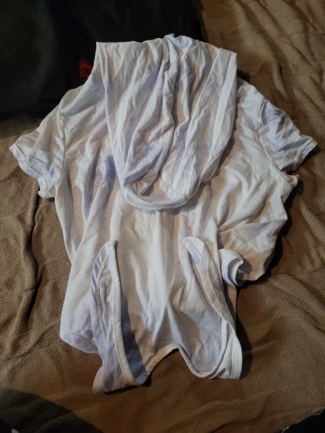 Pale purple and white tie dye crop top