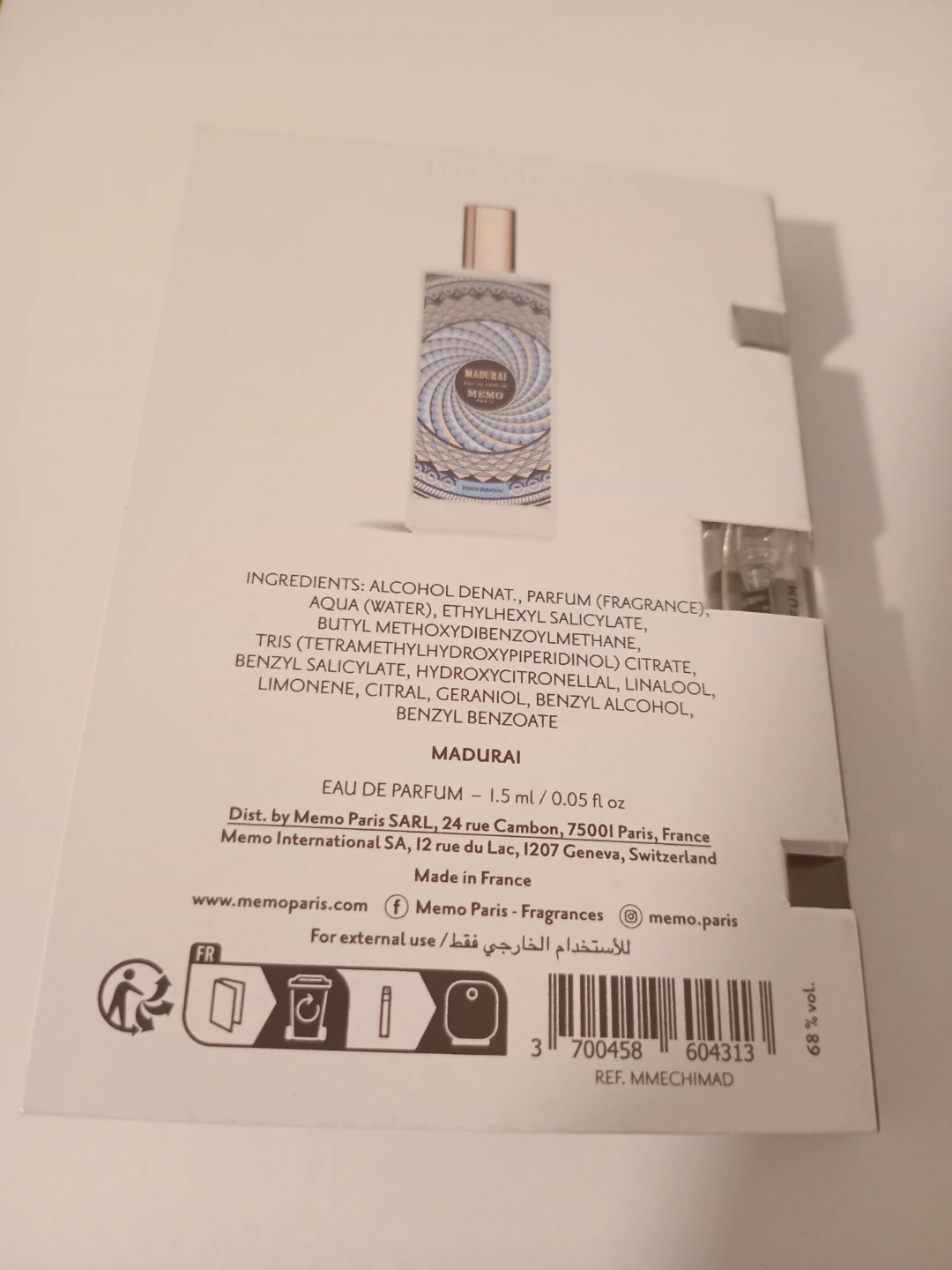 MEMO Paris Madurai Eau de Parfum Sample - photo 3
