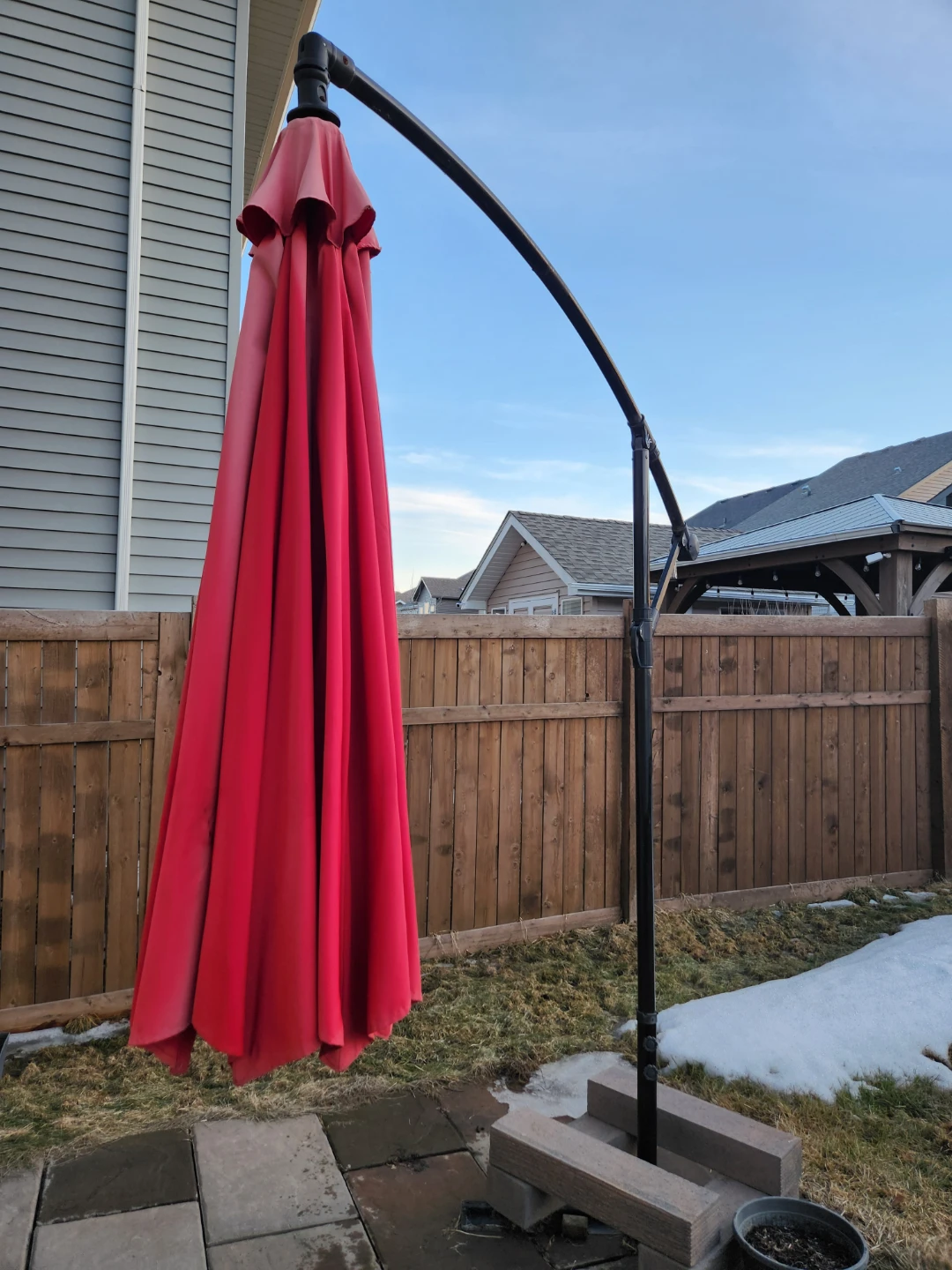 Red Offset Patio Umbrella