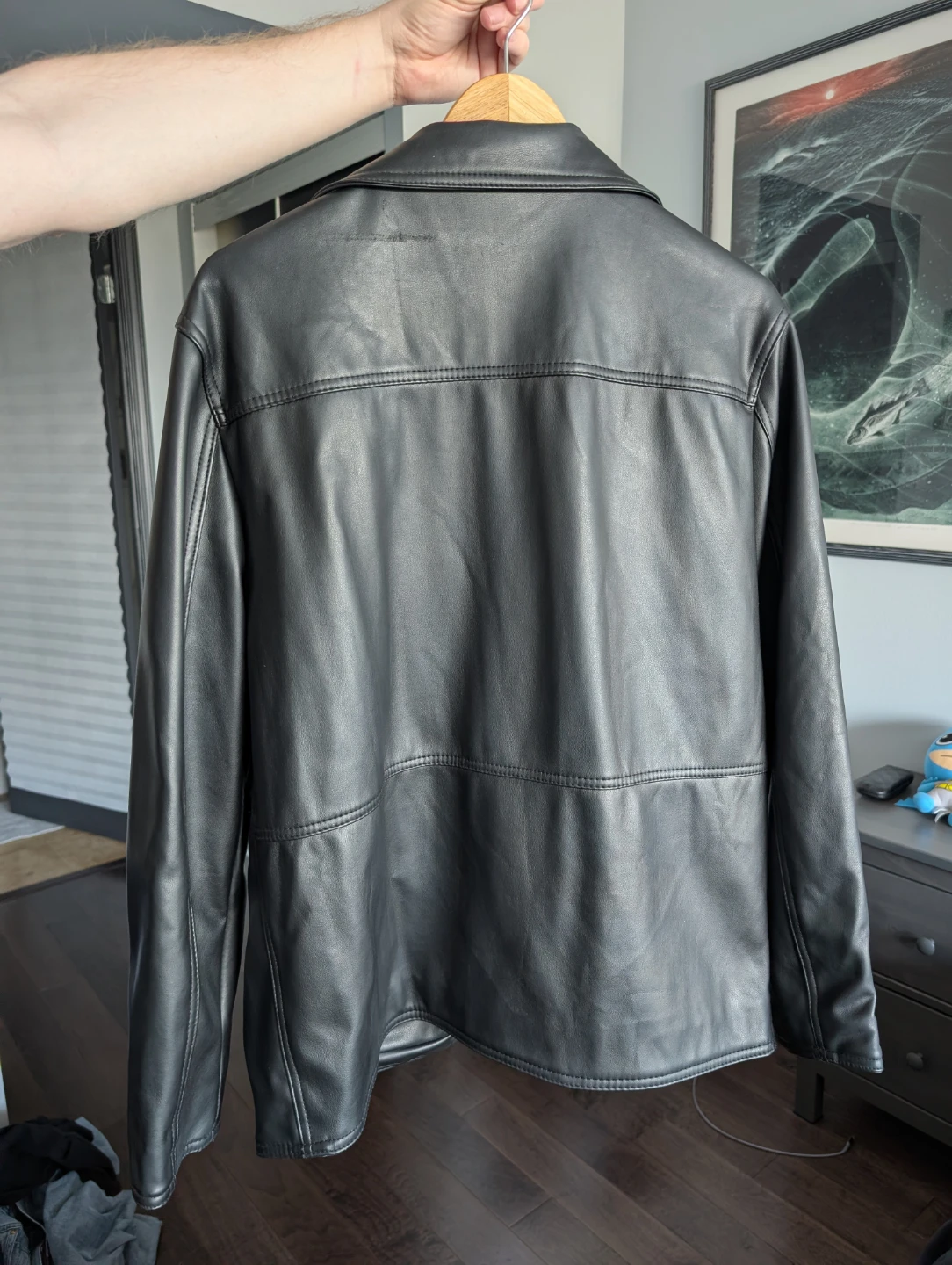 Emporio Collezione (Armani) Black Leather Button-Front Jacket - photo 5