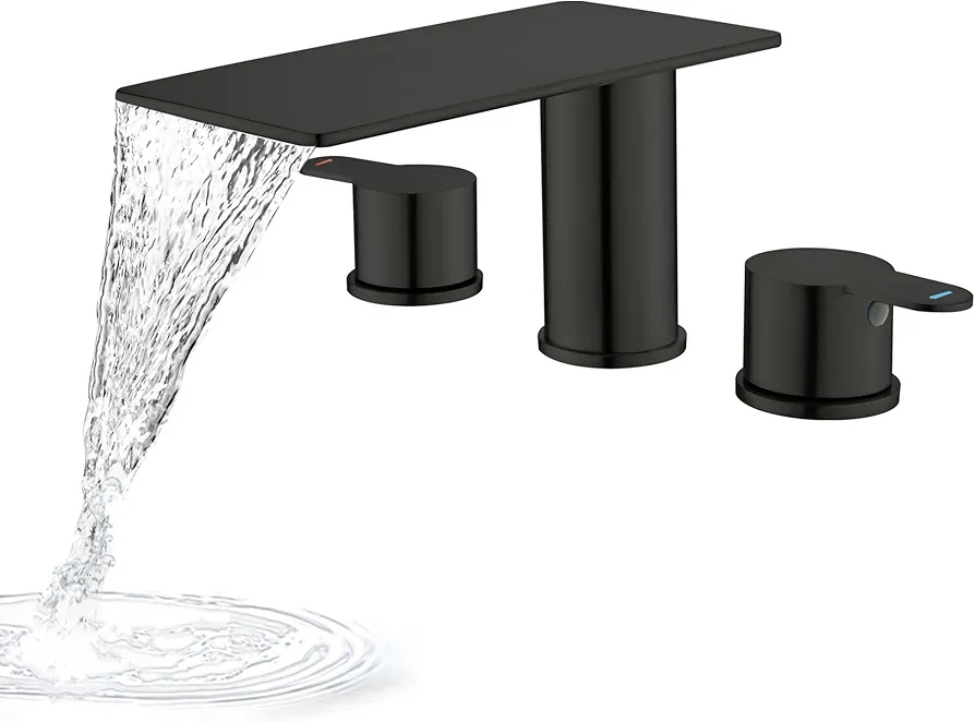 GUOYINDONG 2 Handle Roman Tub Faucet - Black