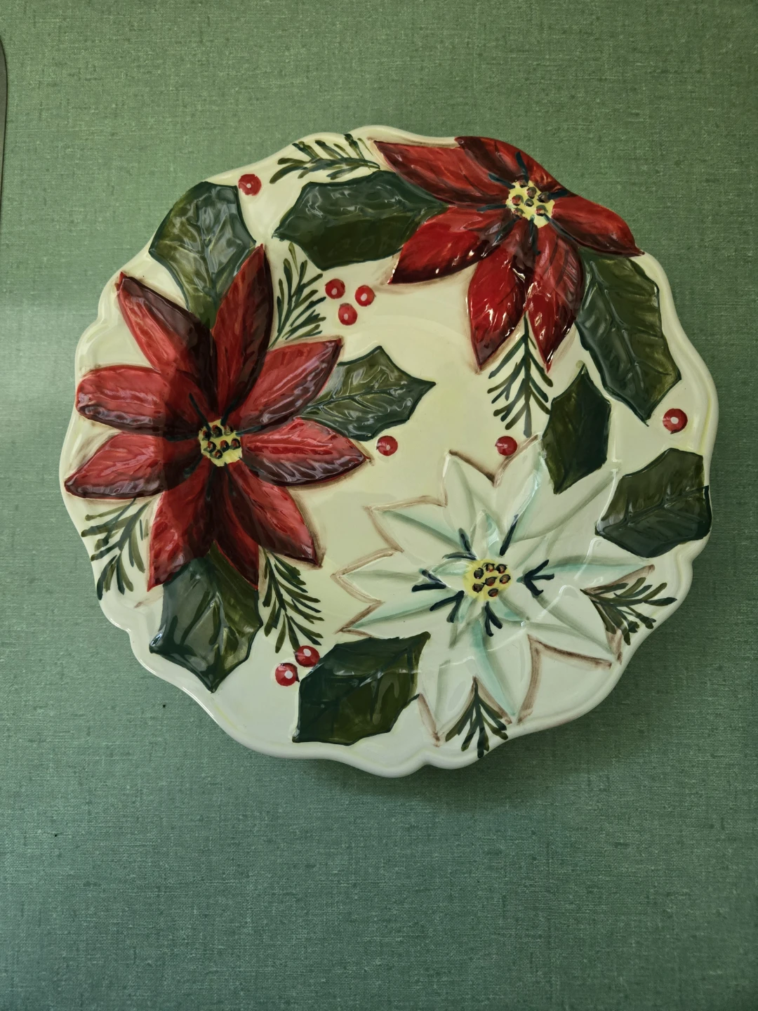 Beautiful Poinsettia Bowl By Jay