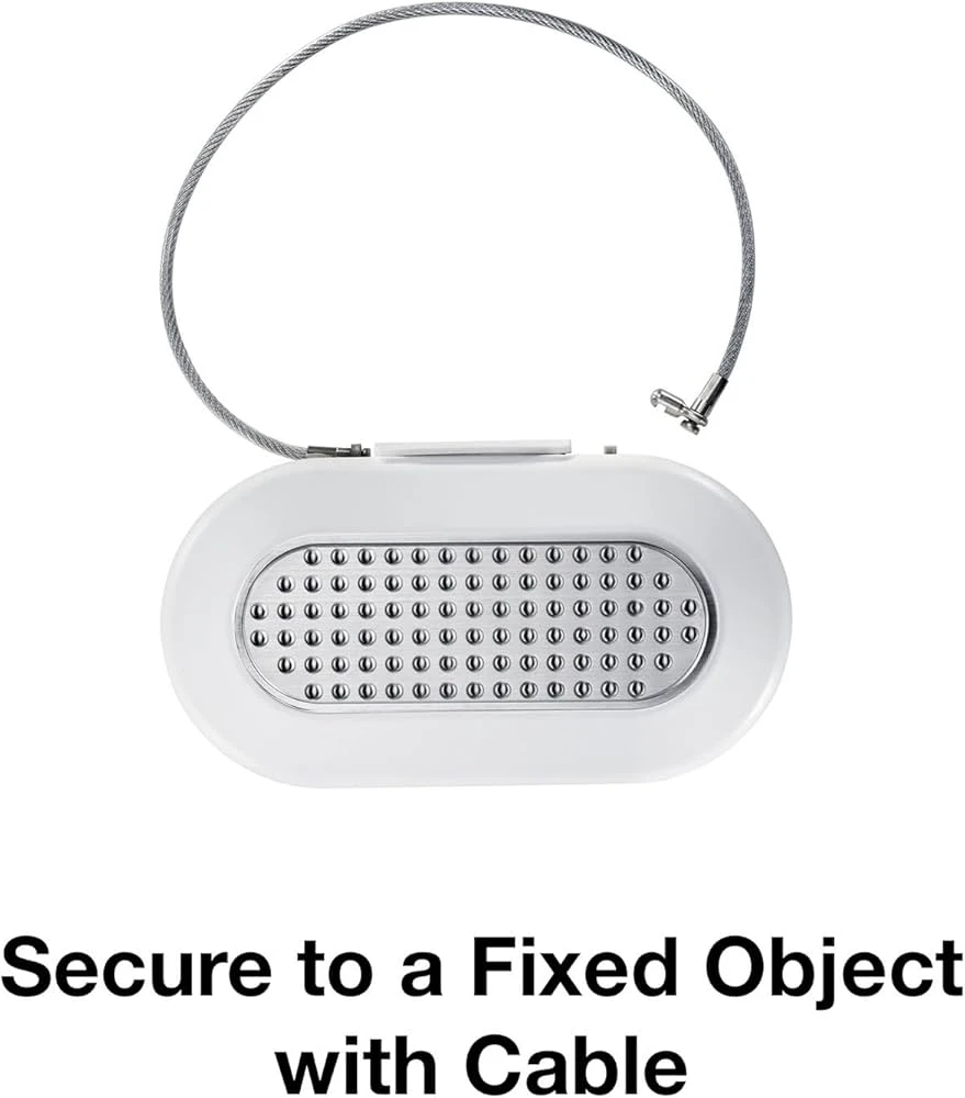 White Security Lock Box with Cable