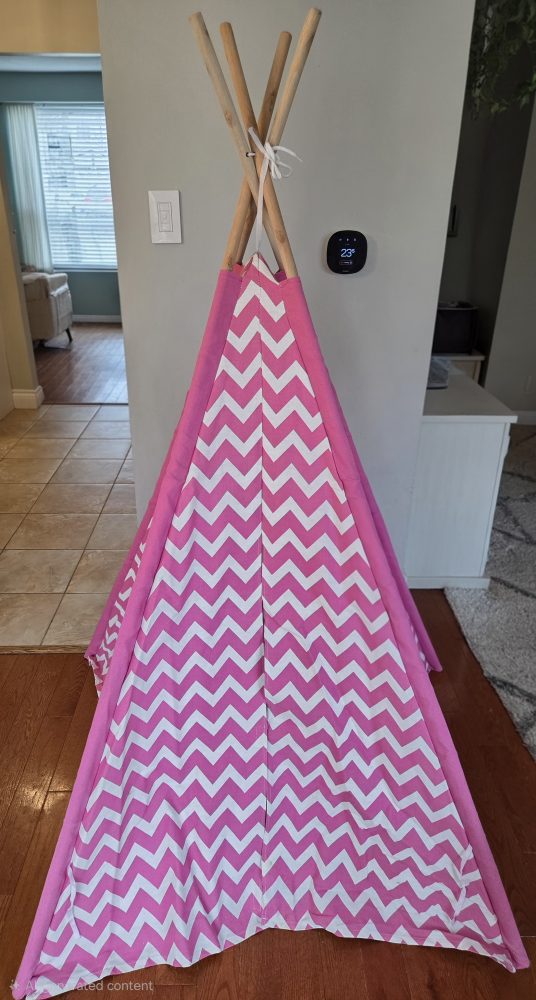 Kids Play Tent - Pink Chevron - photo 2