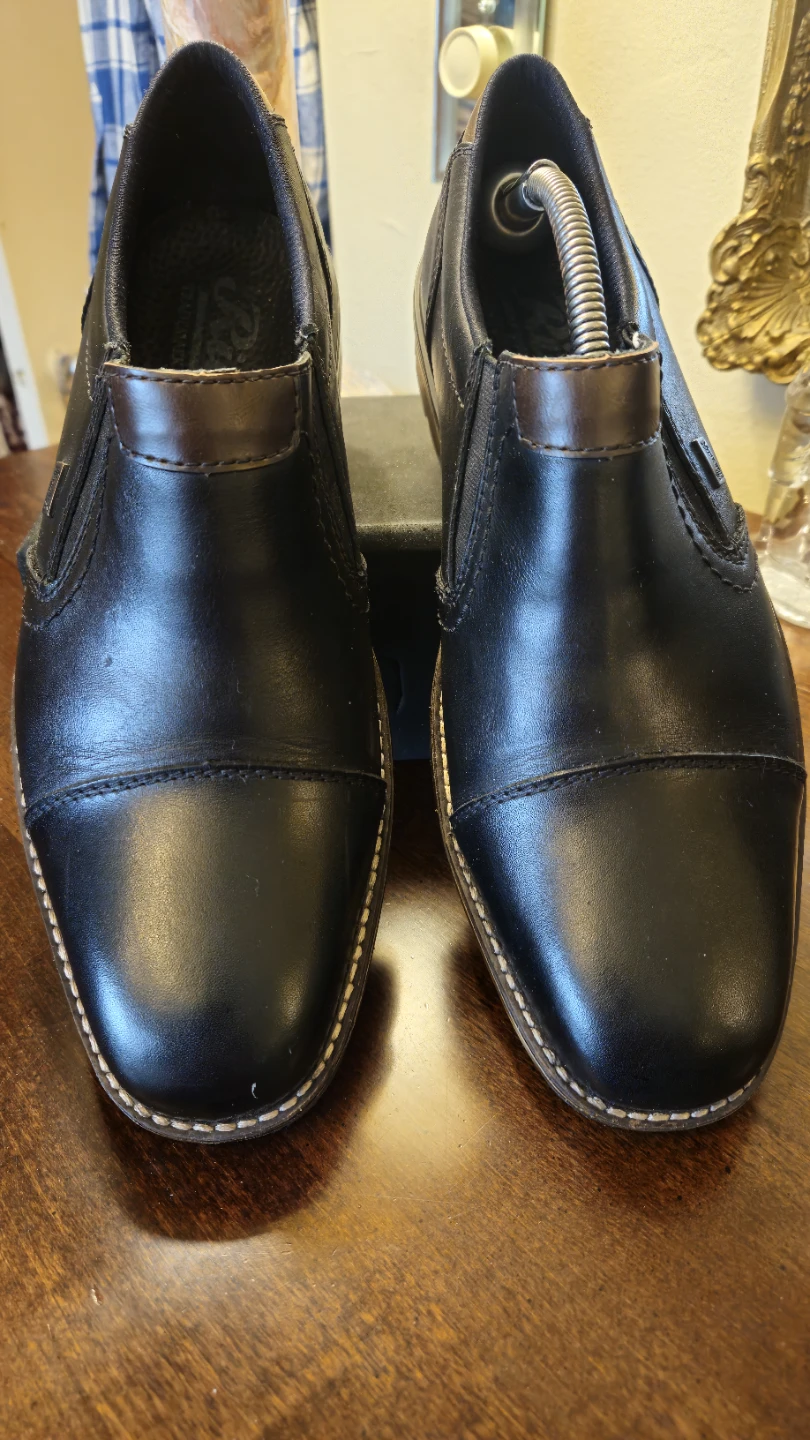 Rieker Men's 17659-00 Slip-On Dress Shoes Size 42 Black Leather