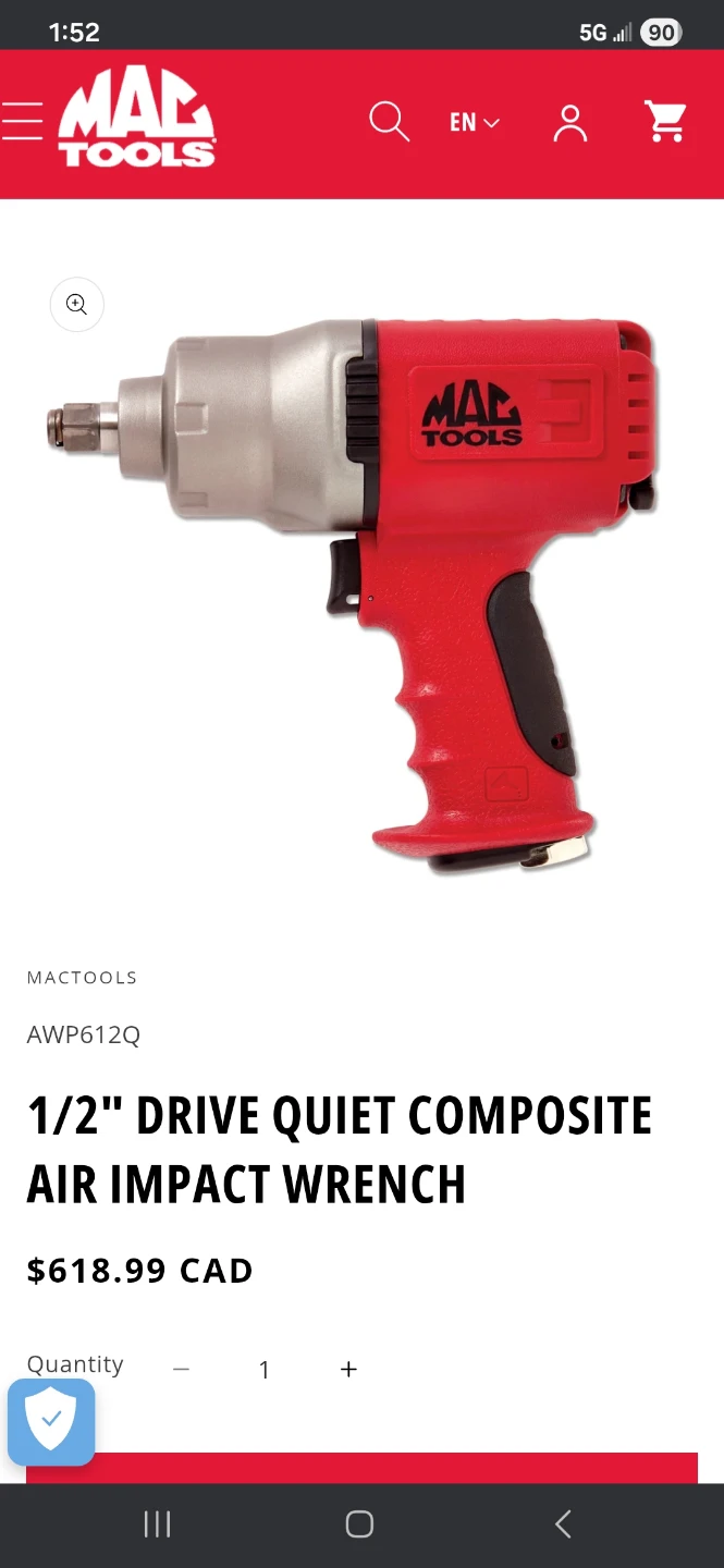 Mac Tools 1/2" Drive Air Impact Wrench - photo 2