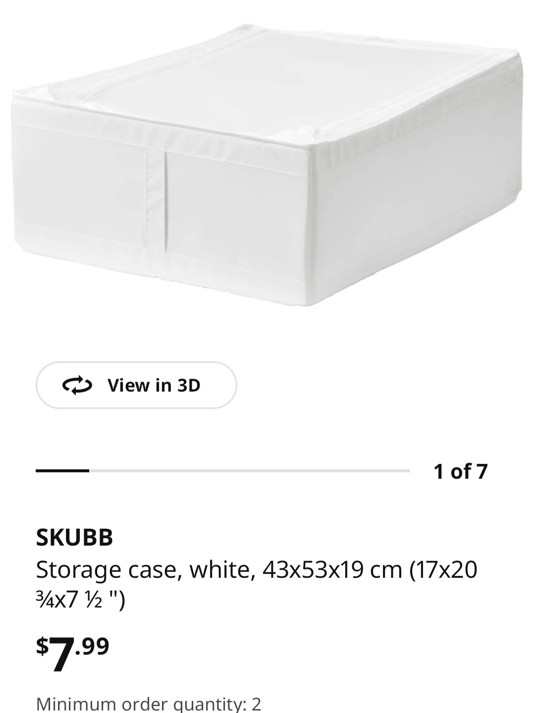 IKEA SKUBB Storage Case White set of 2