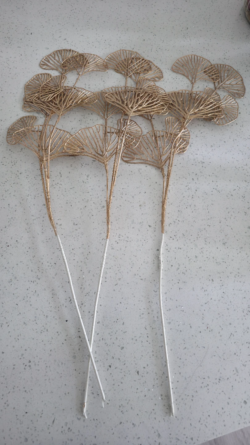 Artificial flowers Gold Leaf Stems (Set of 2 with 5 stems each) - photo 3
