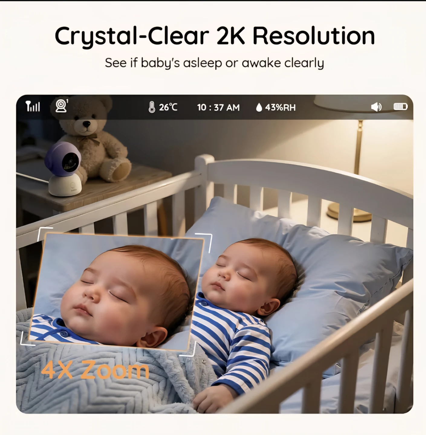Boifun Baby Monitor with 5" 2K QHD Screen and 2 Cameras - photo 2
