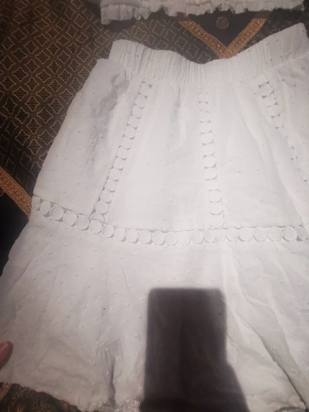 White Off-the-Shoulder Crop Top and Skirt Set - photo 3