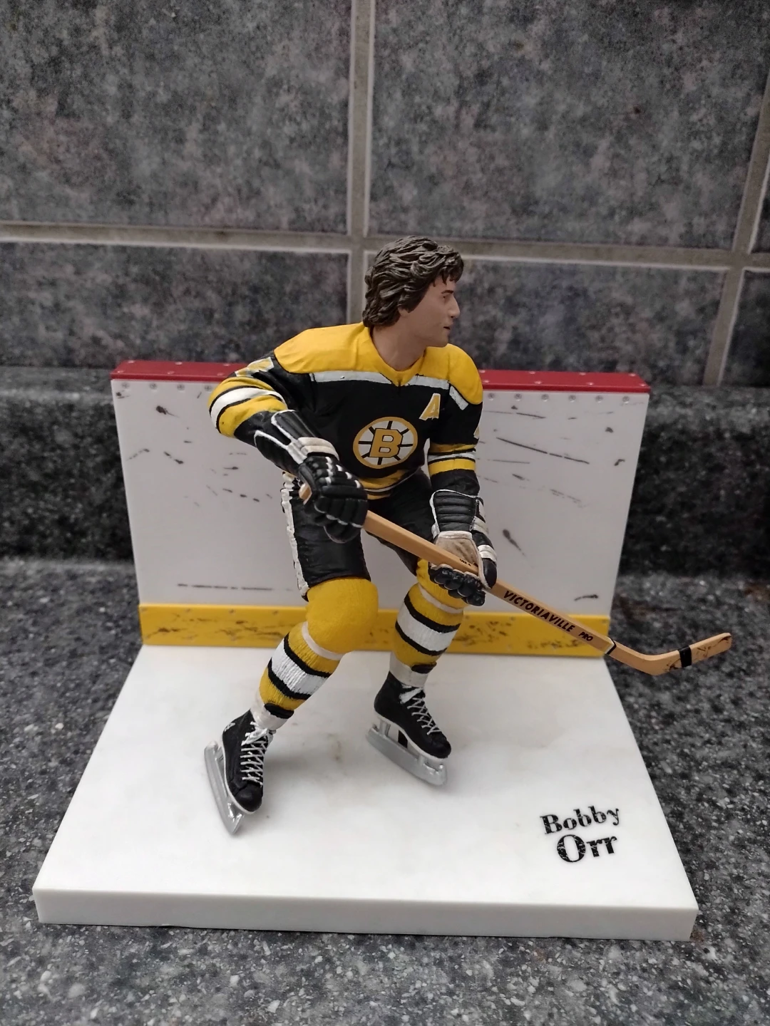 Bobby Orr Hockey Figure with Boston Bruins Jersey