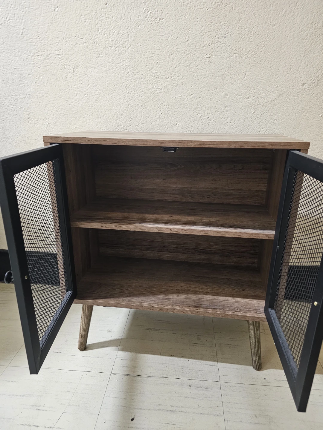 Rustic Wood Cabinet with Mesh Doors - photo 2