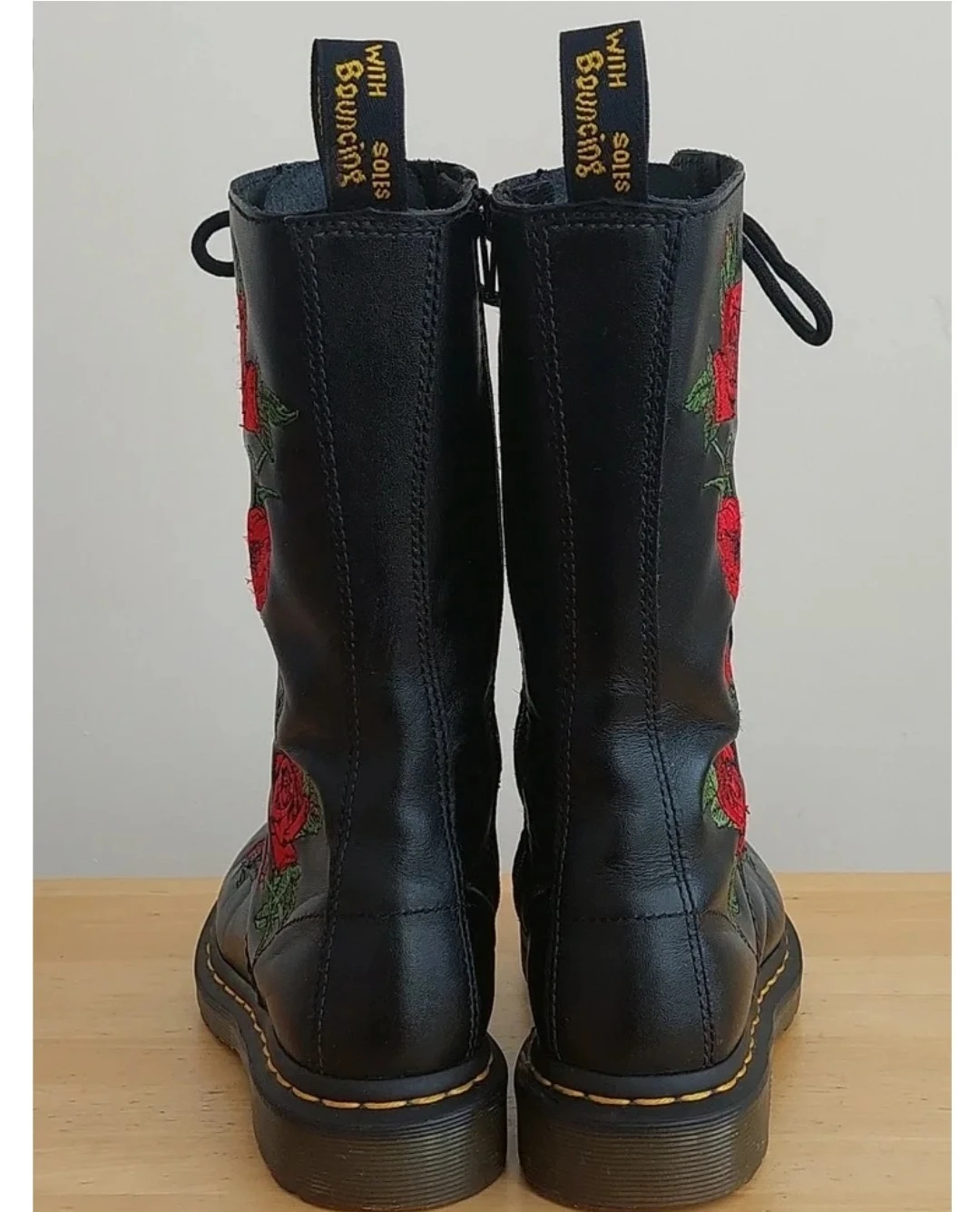 Dr. Martens Black Rose Embroidered Lace Up Boots - photo 3